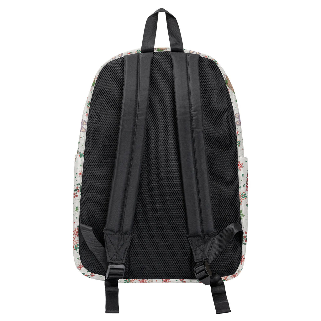 Christmas Labubu Backpack, Cute Holiday Cartoon School Bag with Snowflakes & Candy Canes, Winter Labubu Bookbag Gift for Kids BPGR03