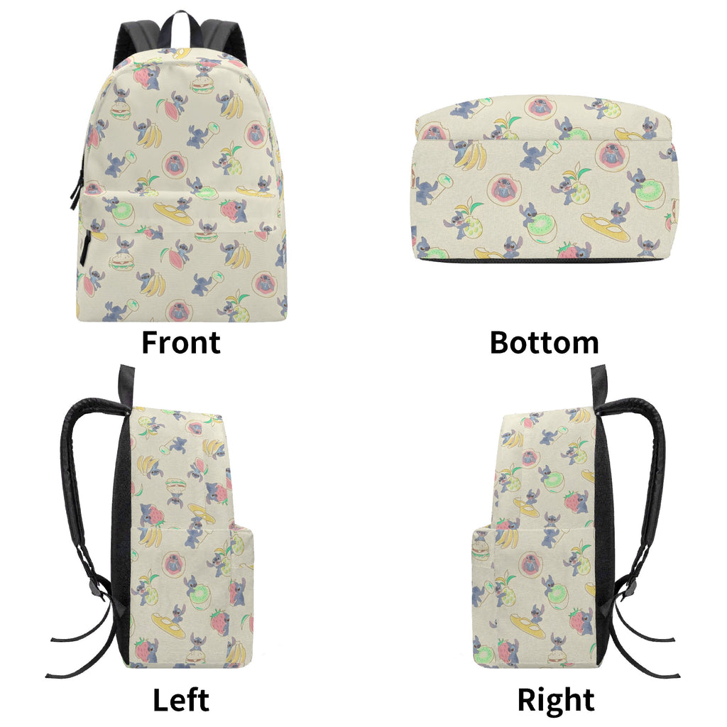 Stitch Food Backpack, Funny Fruit & Snack Print Rucksack, Casual Anime Style Bag for Everyday Use BPGR17
