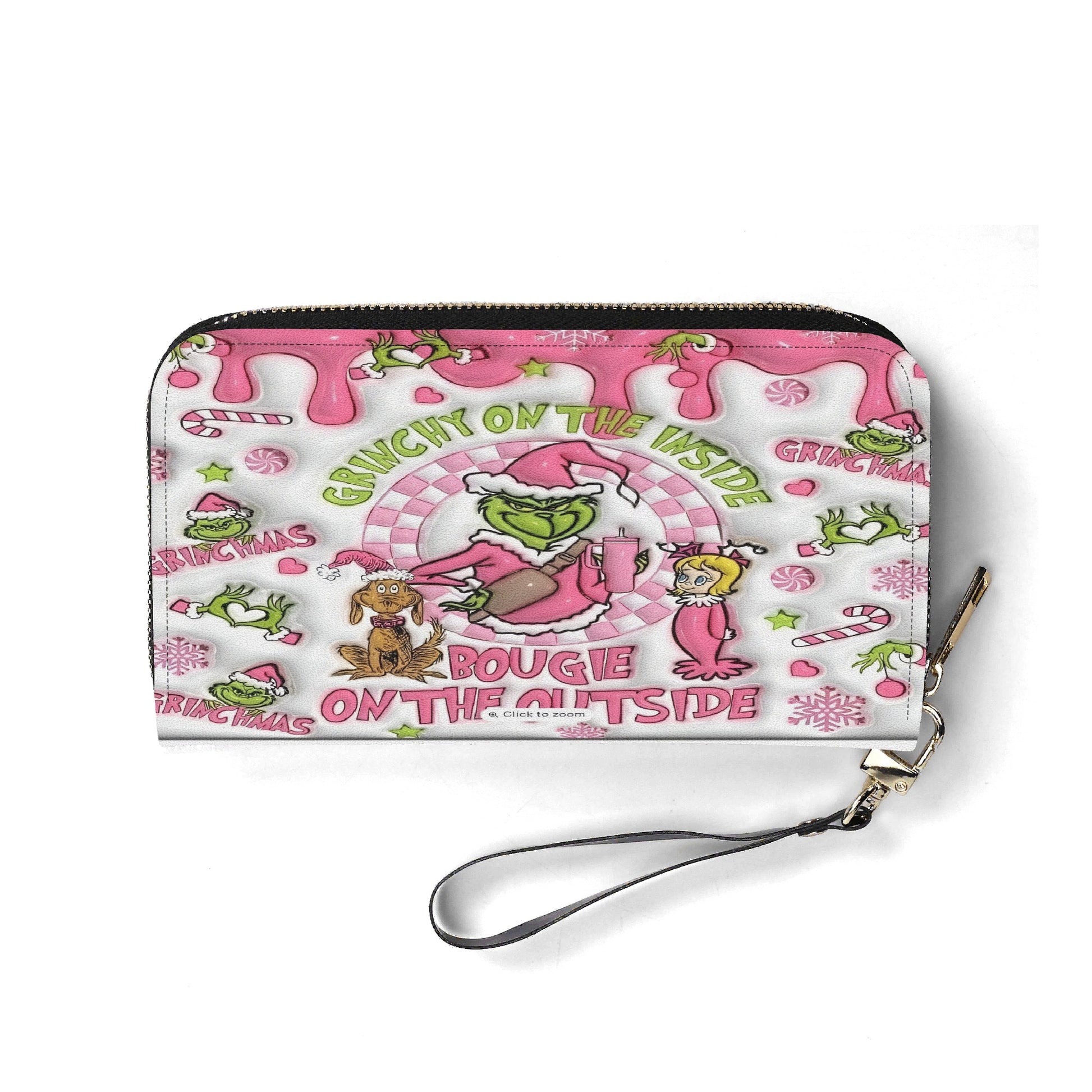 Pink Grinchmas HandBag, Bougie on the Outside Design, Funny Grinch Purse, Holiday Handbag for Her, Cute Christmas Gift