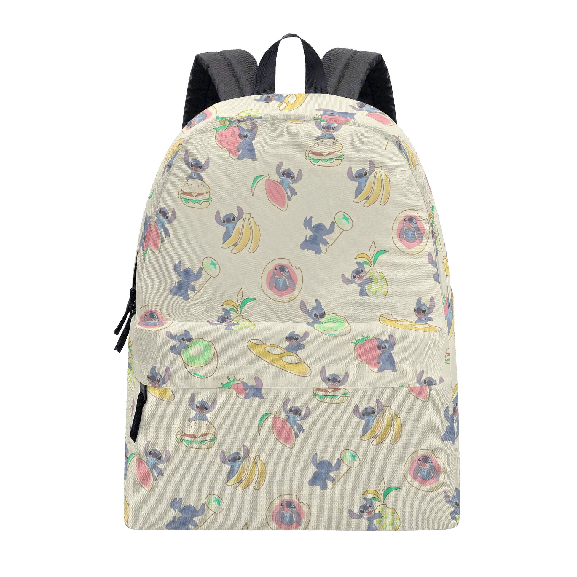 Stitch Food Backpack, Funny Fruit & Snack Print Rucksack, Casual Anime Style Bag for Everyday Use BPGR17