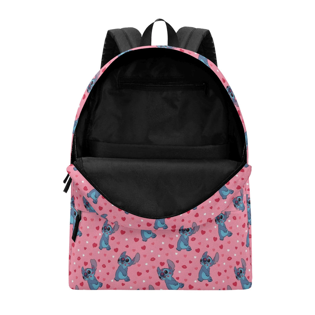 Stitch Pink Backpack, Heart Pattern Kawaii Style Bag, Cute Valentine Gift for Girls BPGR18