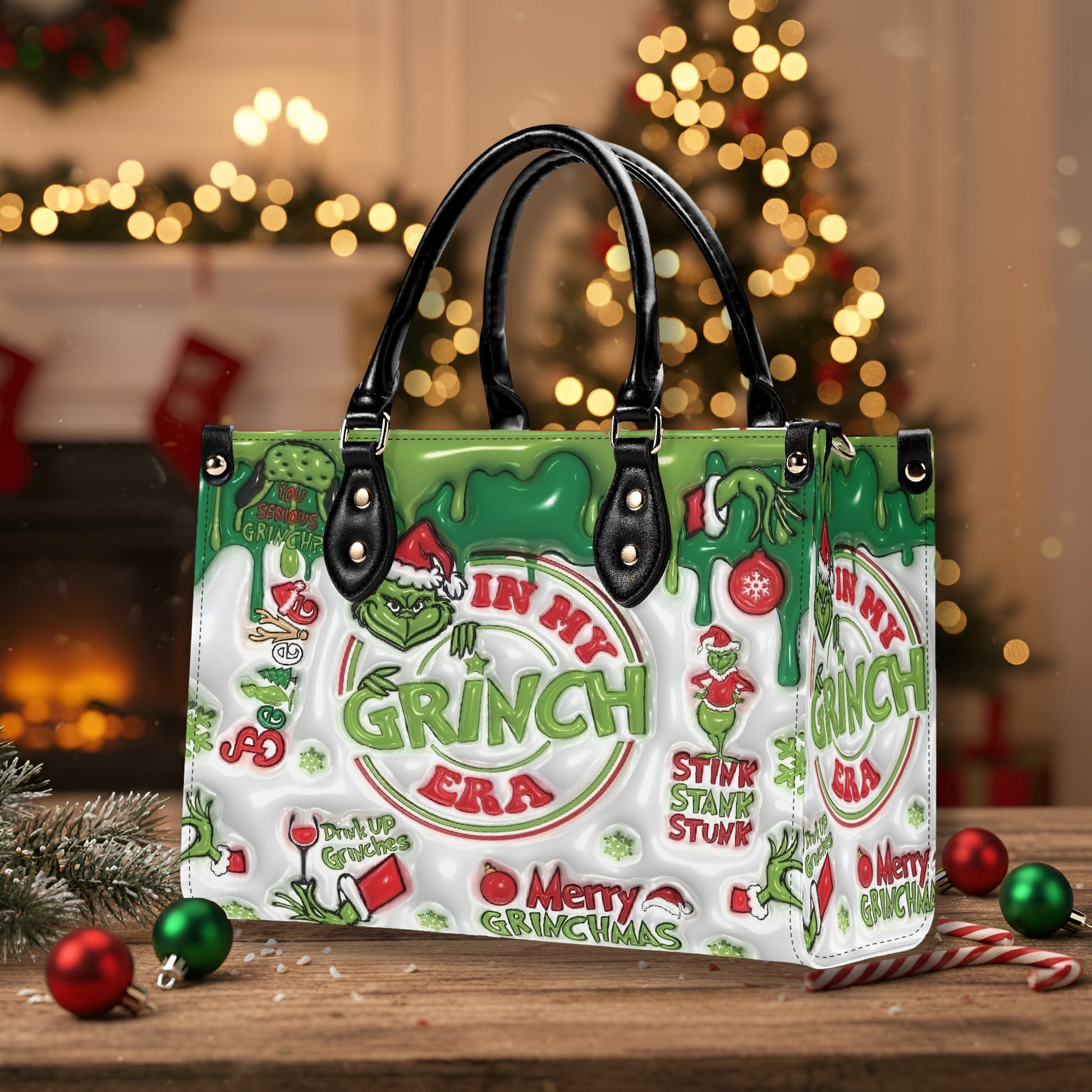 In My Grinch Era HandBag, Grinch Santa Handbag, Funny Christmas Purse, Holiday Party Gift, Festive Winter Accessory