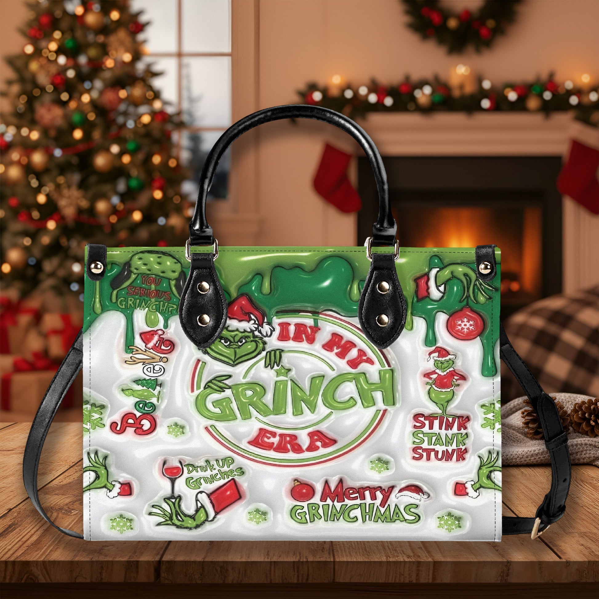 In My Grinch Era HandBag, Grinch Santa Handbag, Funny Christmas Purse, Holiday Party Gift, Festive Winter Accessory