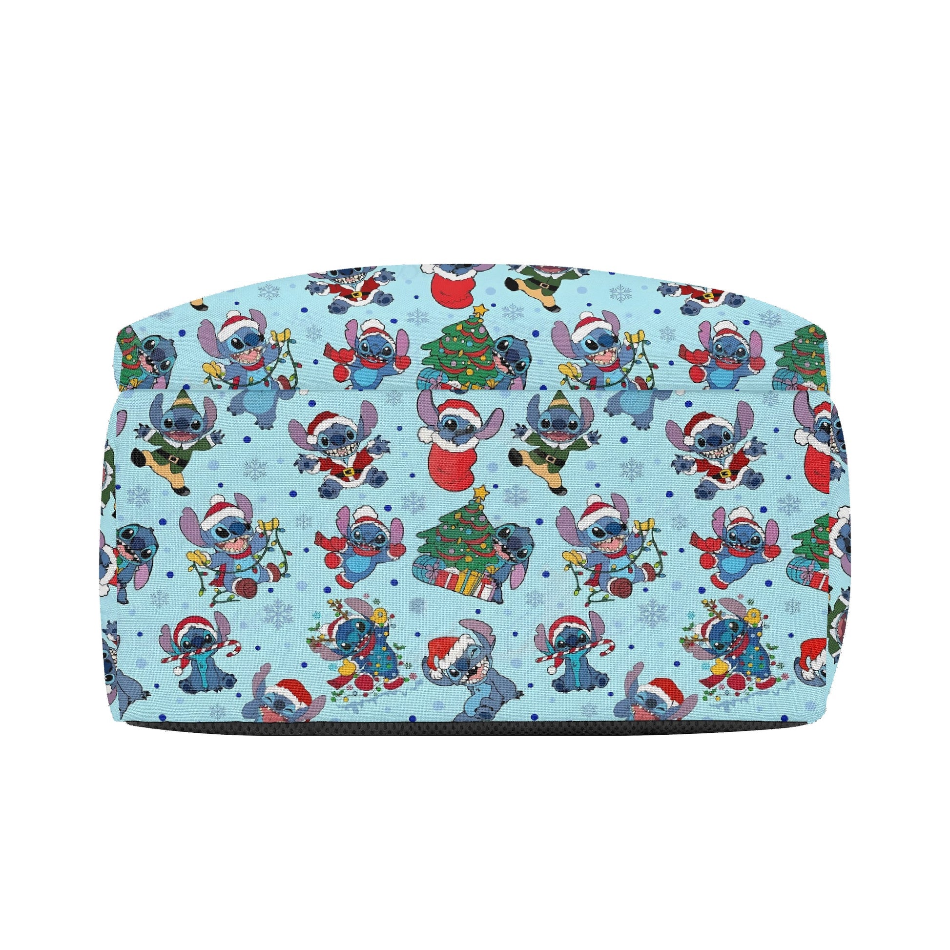 Stitch Christmas Backpack, Santa Claus Holiday Print Bag, Festive Cartoon Rucksack for Winter Gifts BPGR20