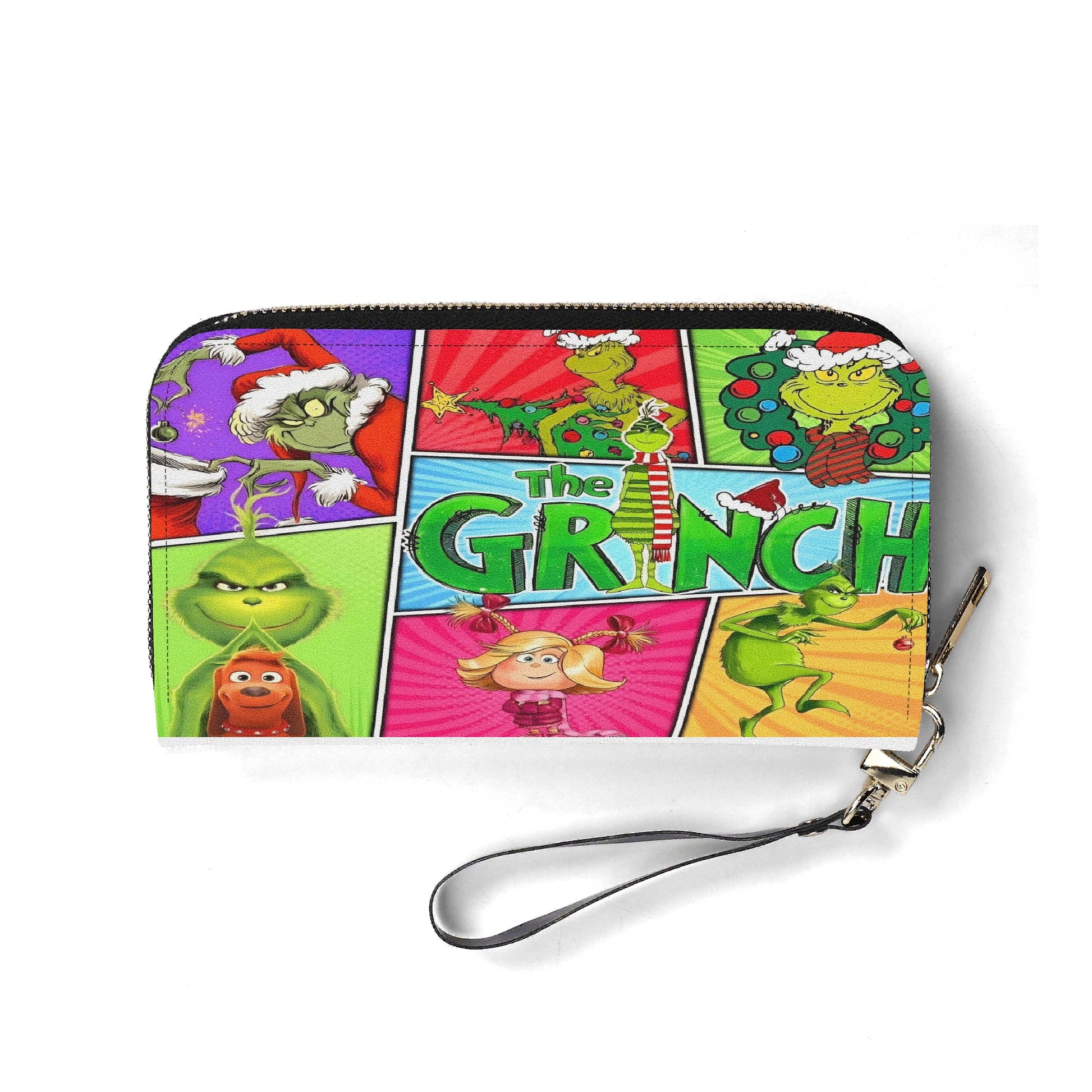The Grinch Comic HandBag, Retro Christmas Purse, Whoville Holiday Leather Bag, Festive Gift Bag, Cute Xmas Bag