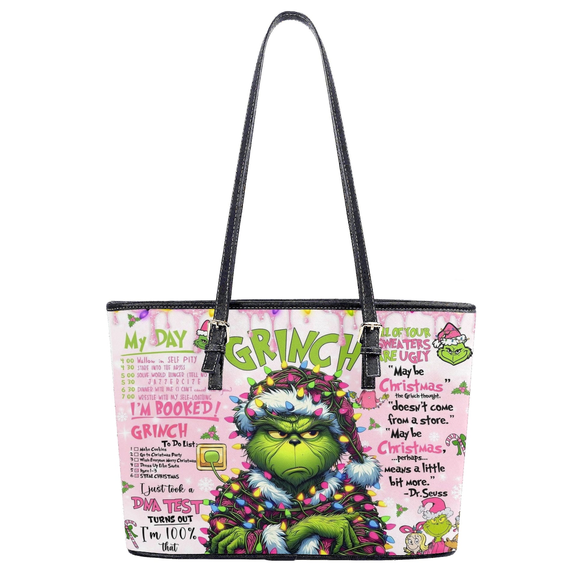Pink Grinch Diva HandBag, Funny Christmas Purse, Grinch Holiday Handbag, Festive Gift Bag for Women, Whoville Style