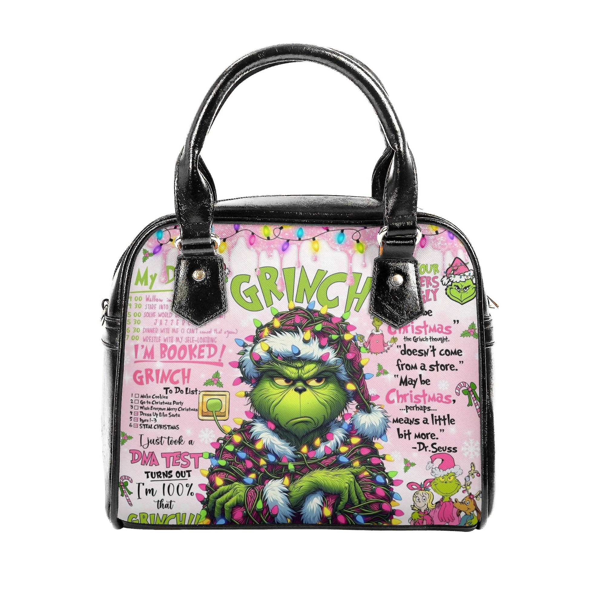 Pink Grinch Diva HandBag, Funny Christmas Purse, Grinch Holiday Handbag, Festive Gift Bag for Women, Whoville Style