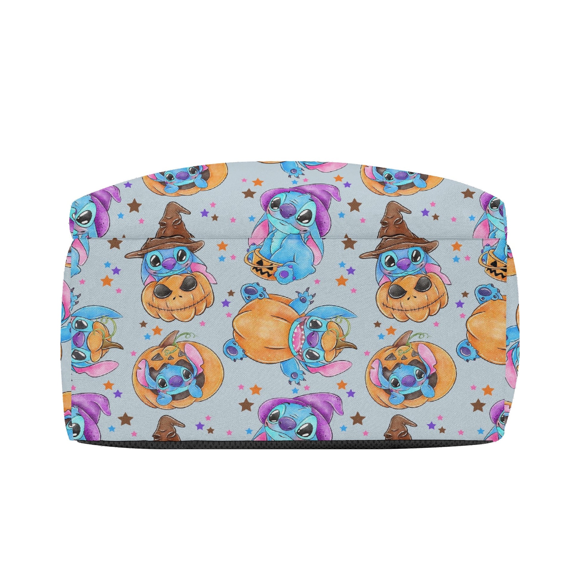 Stitch Halloween Backpack, Pumpkin Magic Witch Hat Print, Cute Spooky Bag for October Fans BPGR22