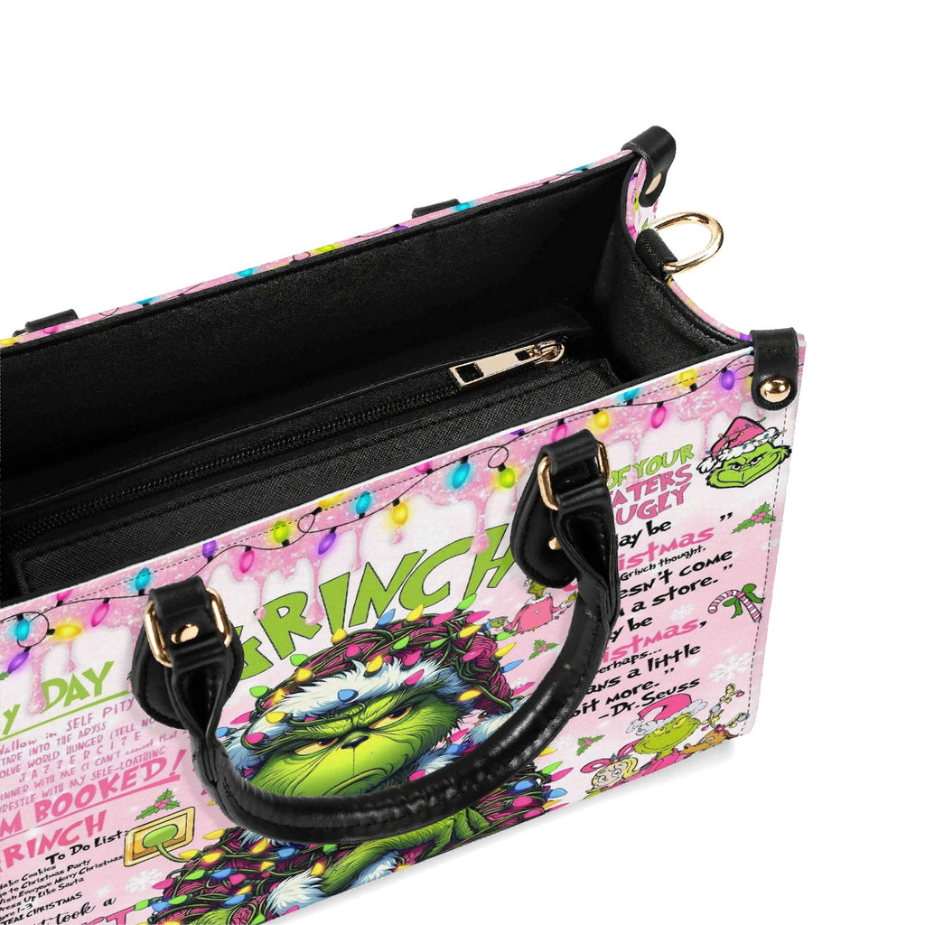 Pink Grinch Diva HandBag, Funny Christmas Purse, Grinch Holiday Handbag, Festive Gift Bag for Women, Whoville Style