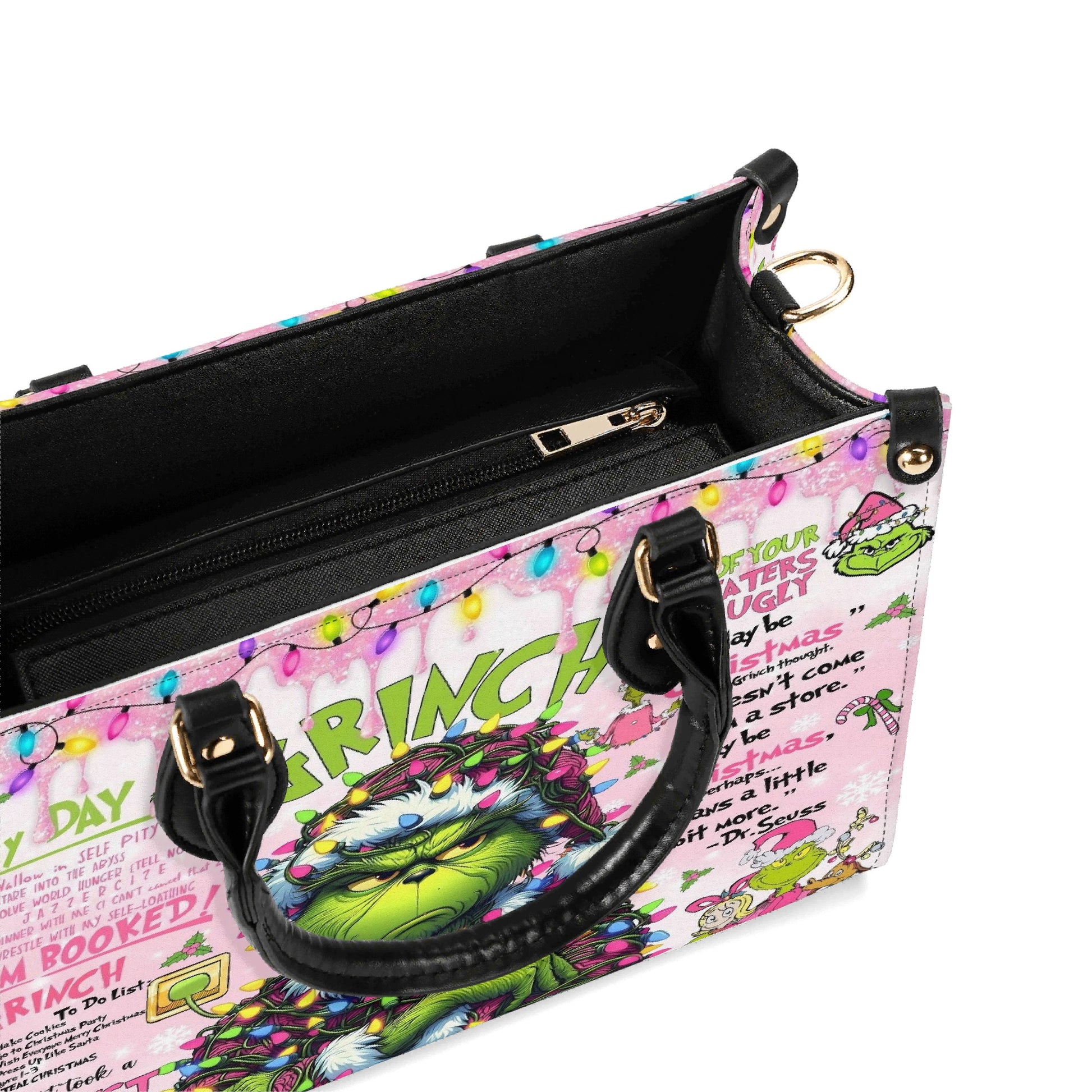 Pink Grinch Diva HandBag, Funny Christmas Purse, Grinch Holiday Handbag, Festive Gift Bag for Women, Whoville Style