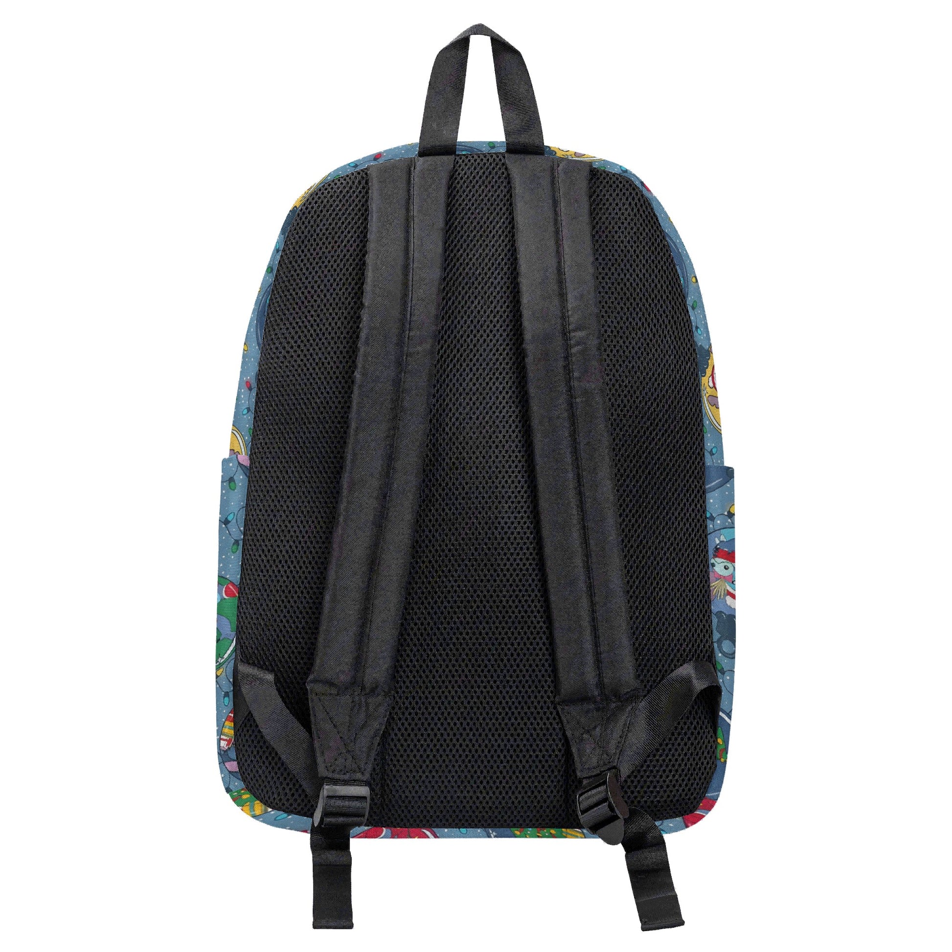 Stitch Holiday Backpack, Christmas Lights & Ornament Print, Festive Cartoon Gift Bag BPGR24
