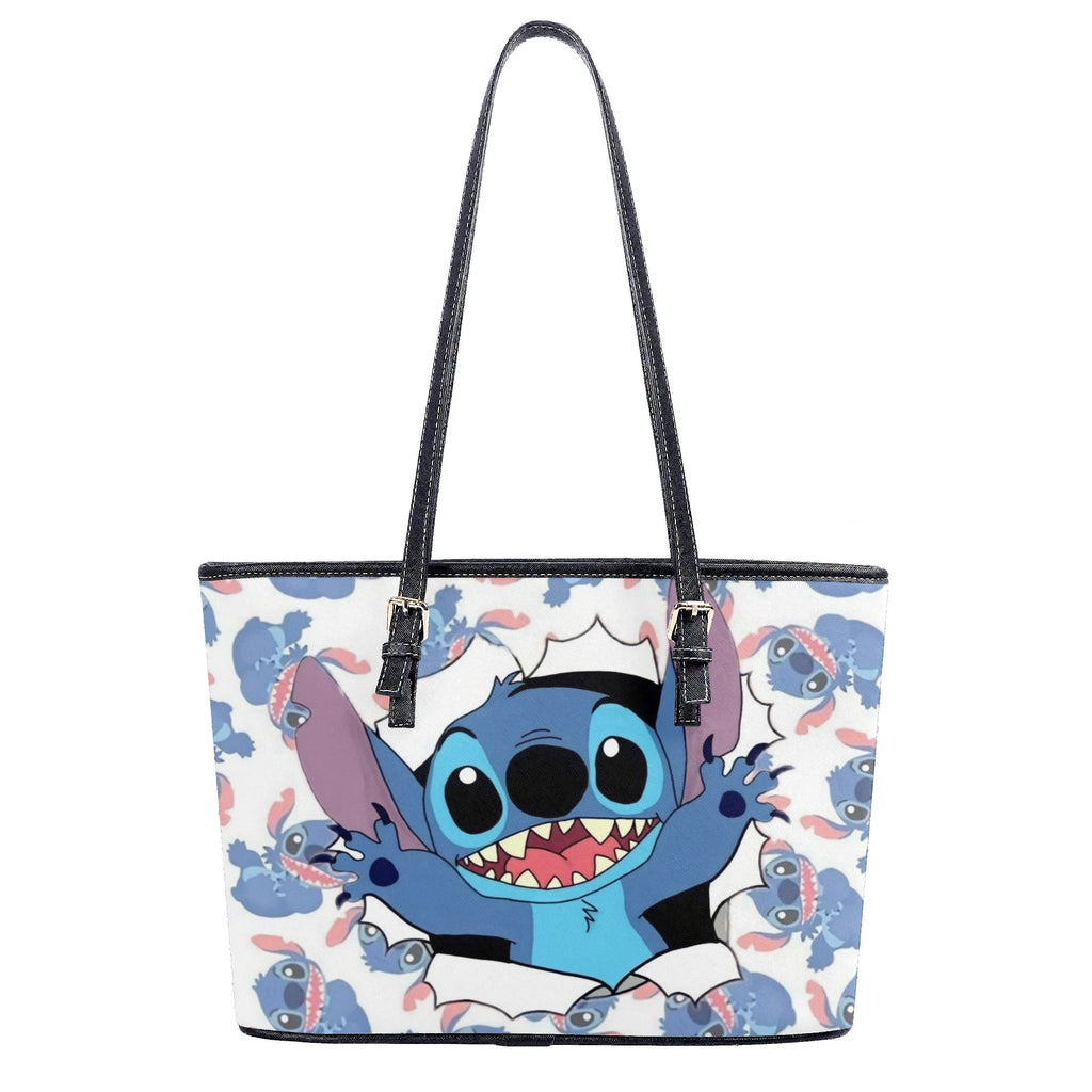 Stitch Halloween Leather Handbag, Cute Cartoon Anime Tote Bag for Women, Women’s Halloween Accessory Handbag