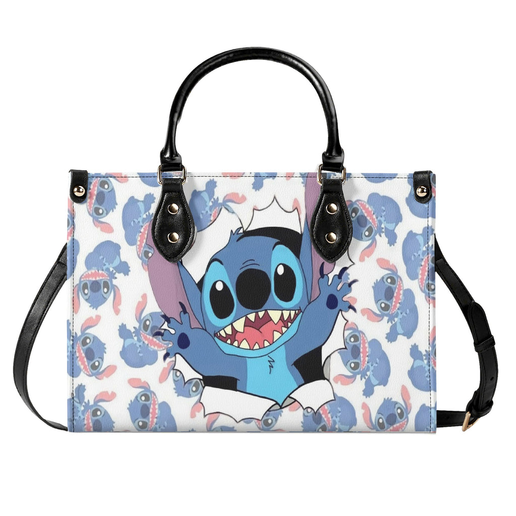 Stitch Halloween Leather Handbag, Cute Cartoon Anime Tote Bag for Women, Women’s Halloween Accessory Handbag