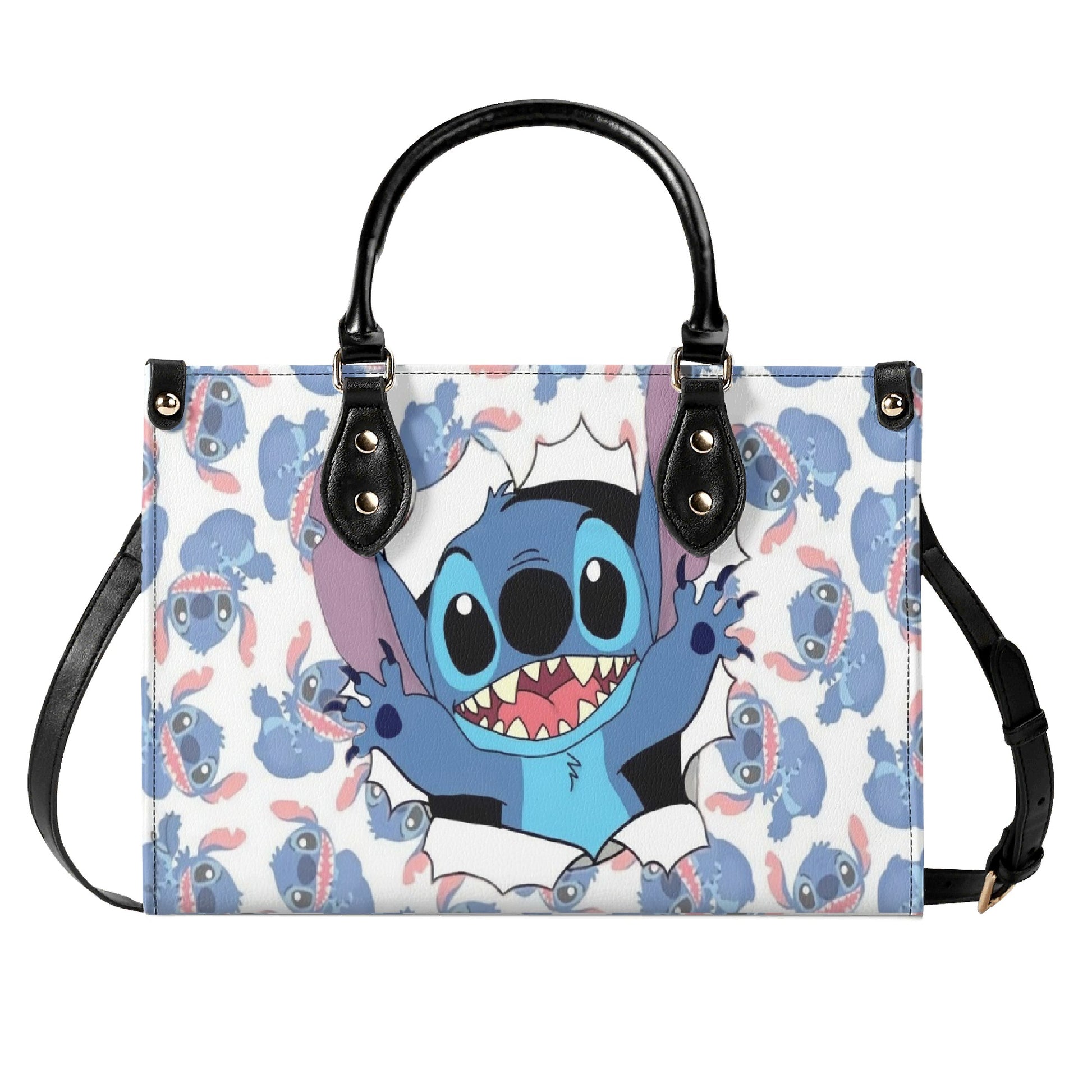 Stitch Halloween Leather Handbag, Cute Cartoon Anime Tote Bag for Women, Women’s Halloween Accessory Handbag