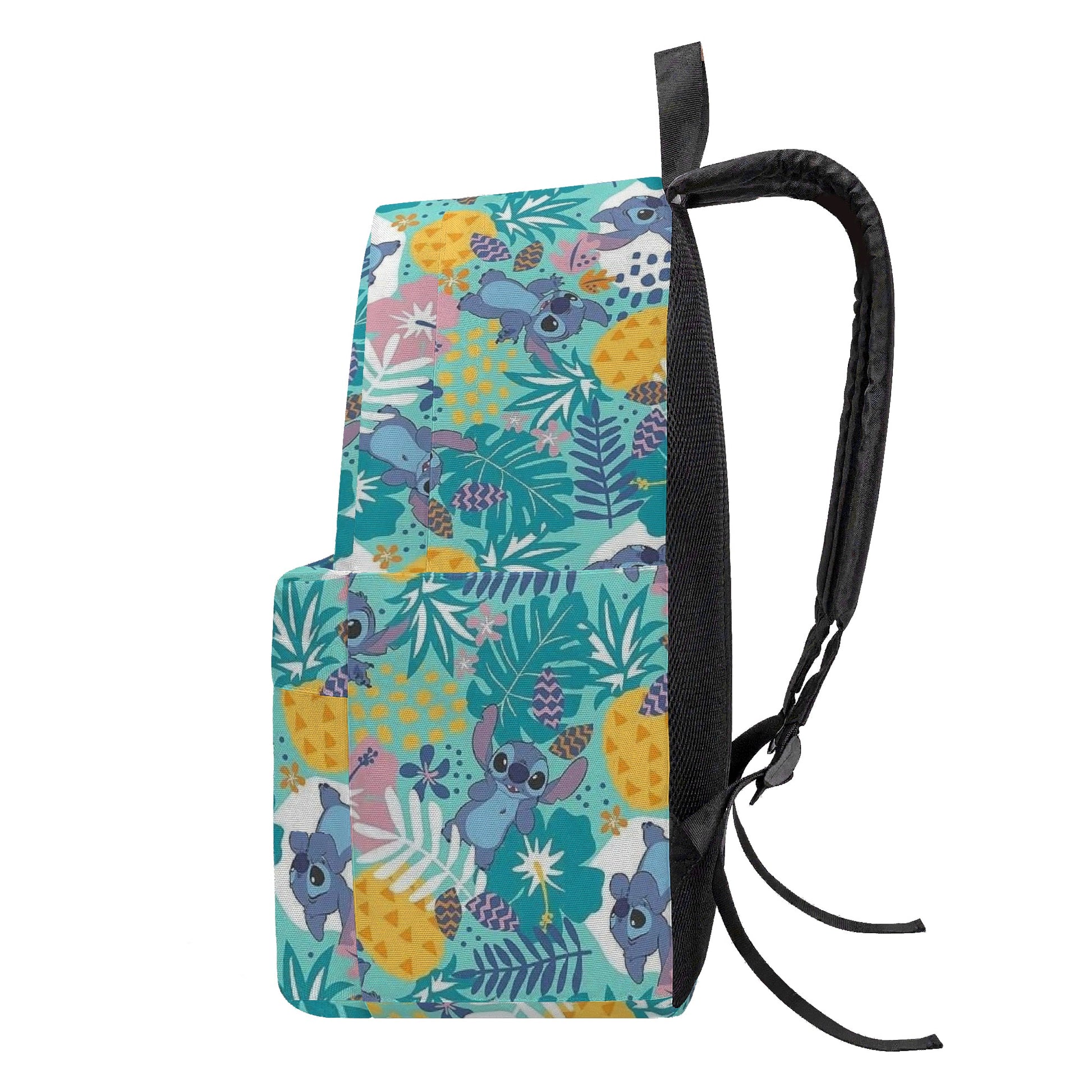 Stitch Backpack for Kids and Adults, Cute Hawaiian Pineapple Print School Bag, Cartoon Character Travel Backpack BPGR28