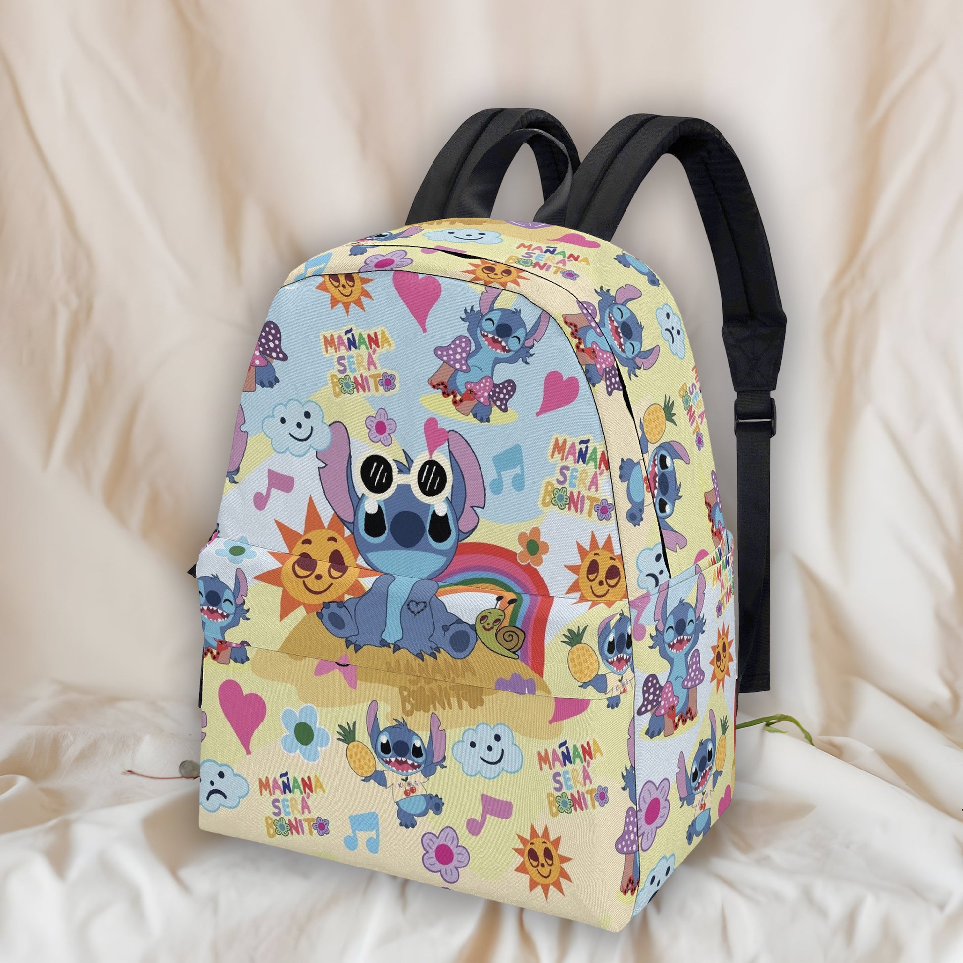 Stitch Backpack, Cute Rainbow Sun Print School Bag, Cartoon Travel Backpack for Kids and Teens BPGR29