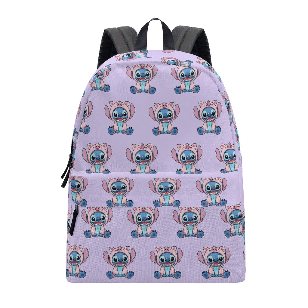 Stitch Pig Backpack, Cute Piggy Costume Print, Kawaii Purple Daypack for Fans & Kids BPGR26