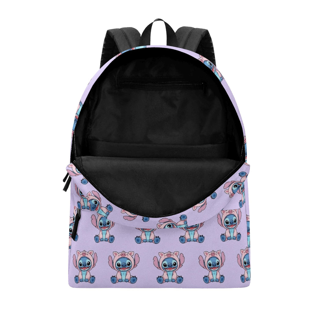 Stitch Pig Backpack, Cute Piggy Costume Print, Kawaii Purple Daypack for Fans & Kids BPGR26