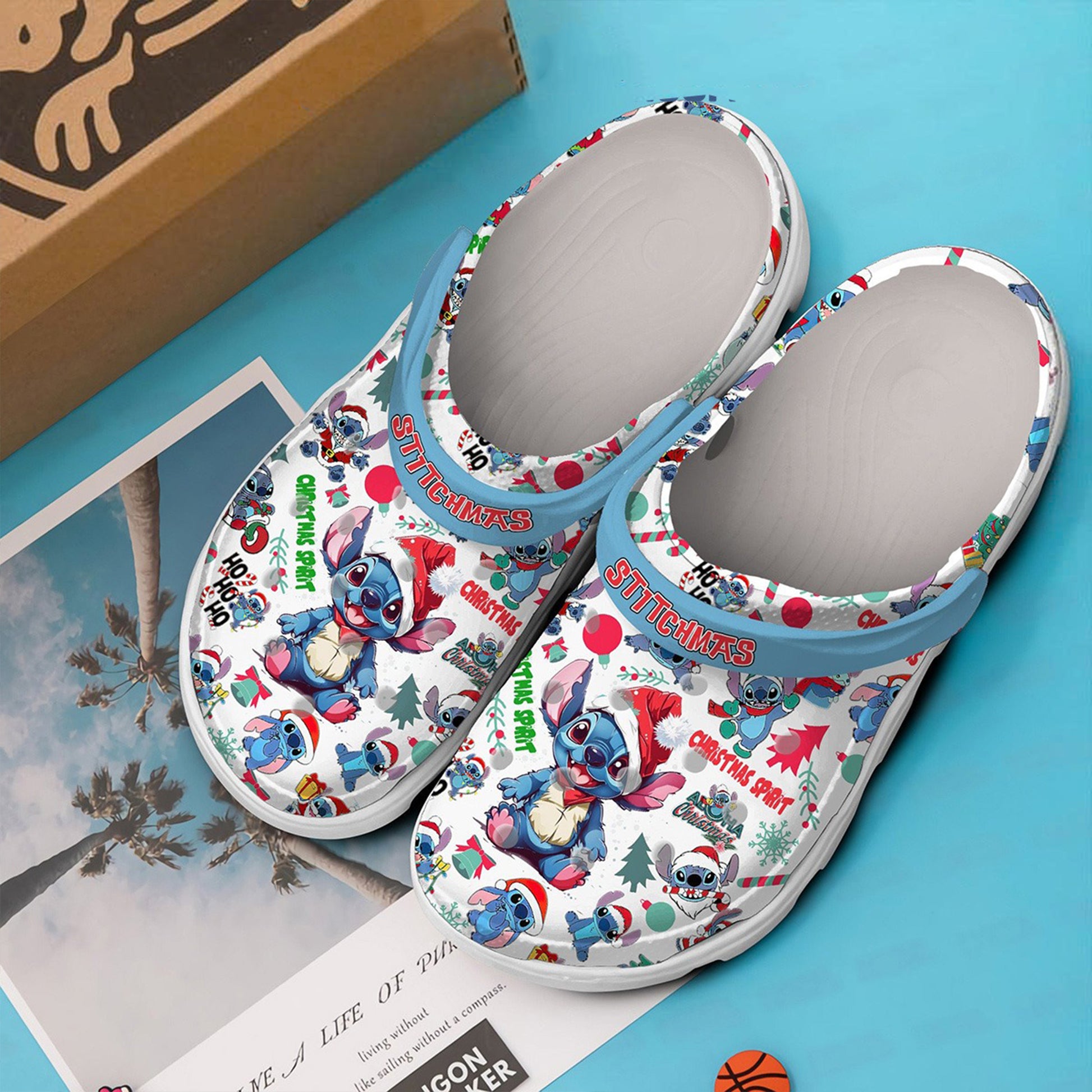 Stitchmas Clogs Shoes, Stitch Shoes, Cartoon Shoes, Stitch Christmas Shoes, Custom Name Shoes