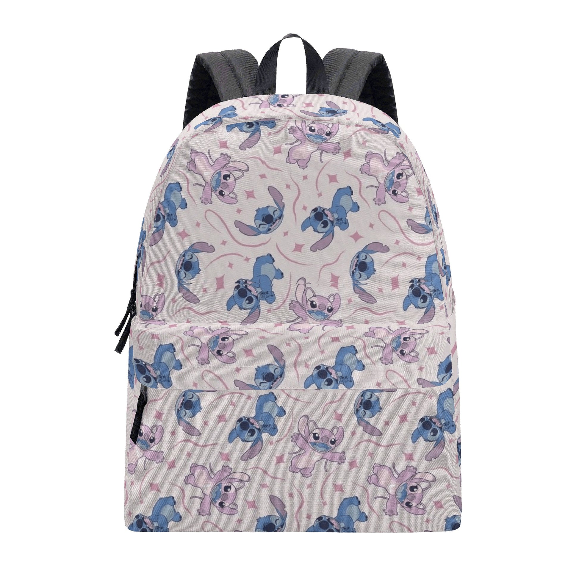 Stitch and Angel Backpack, Cute Pink Star Print School Bag, Cartoon Travel Backpack for Kids and Teens BPGR30