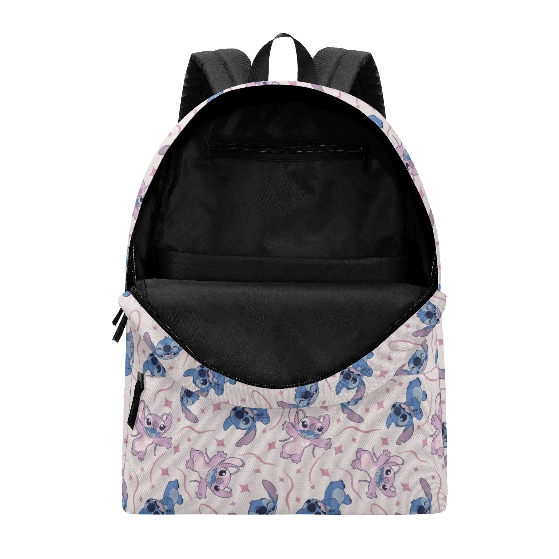 Stitch and Angel Backpack, Cute Pink Star Print School Bag, Cartoon Travel Backpack for Kids and Teens BPGR30