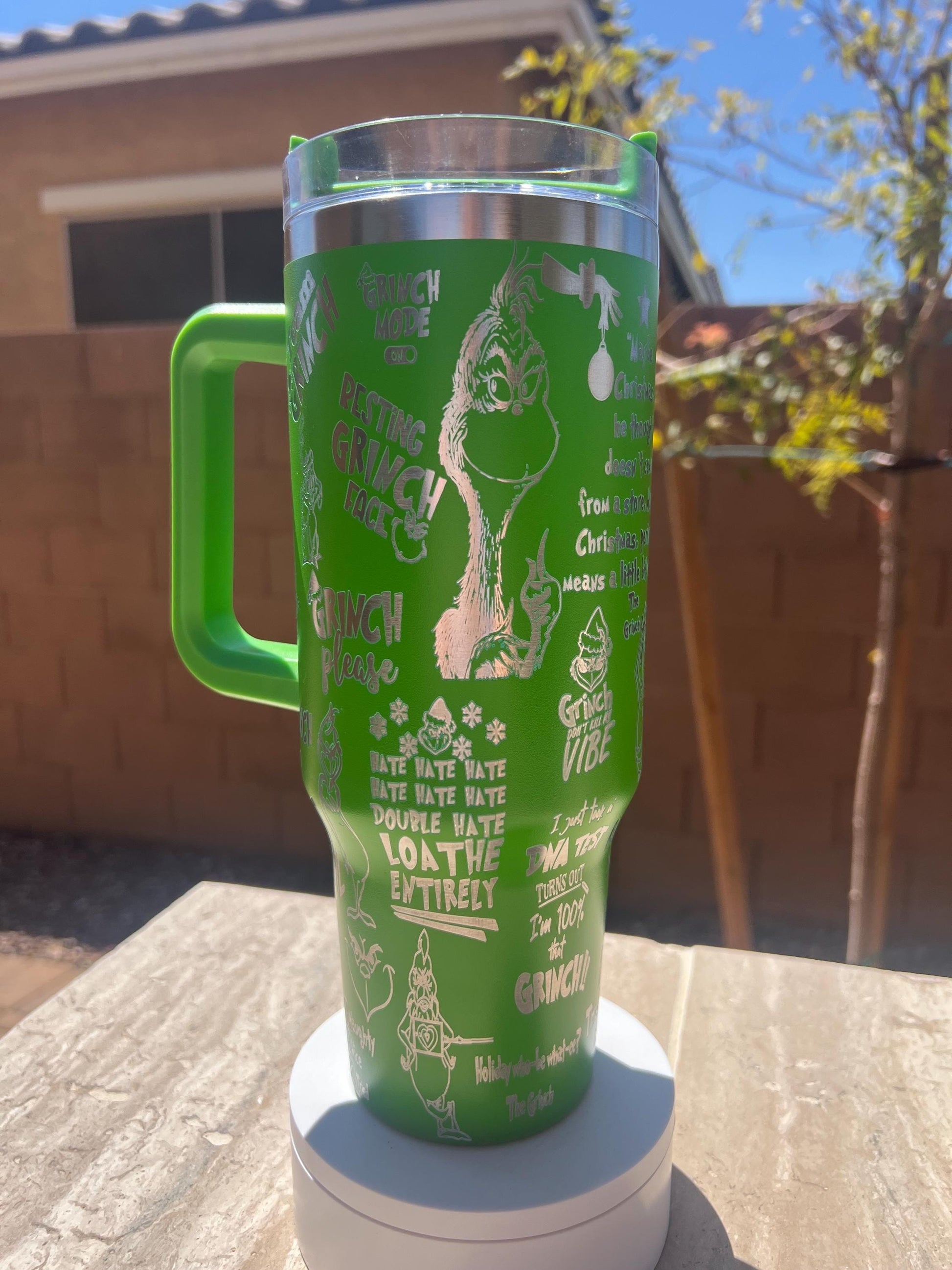 Maybe Christmas Green Tumbler, Grinch Quote Cup, Cute Funny Holiday Mug, Christmas Gift, Insulated Travel Cup