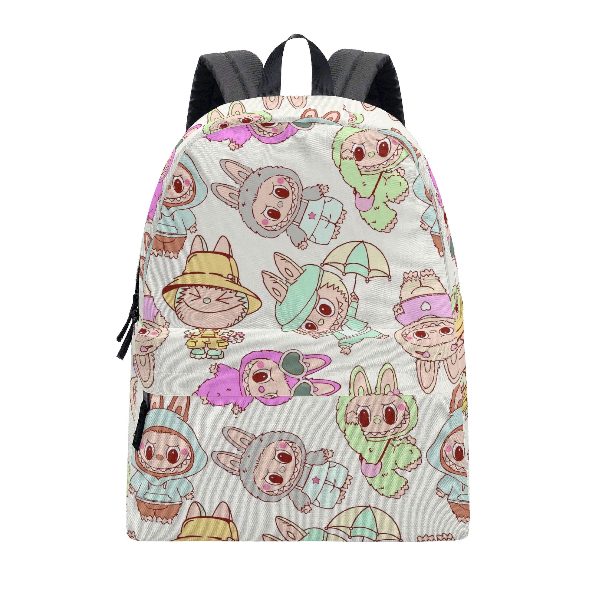 Sweet Labubu Dessert Backpack, Kawaii Peach Cartoon School Bag with Macarons, Candies & Cookies, Cute Food Theme Bookbag for Kids BPGR09