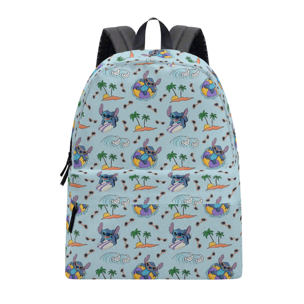 Stitch Backpack, Cute Surfing Beach Print School Bag, Cartoon Travel Backpack for Kids and Teens BPGR31