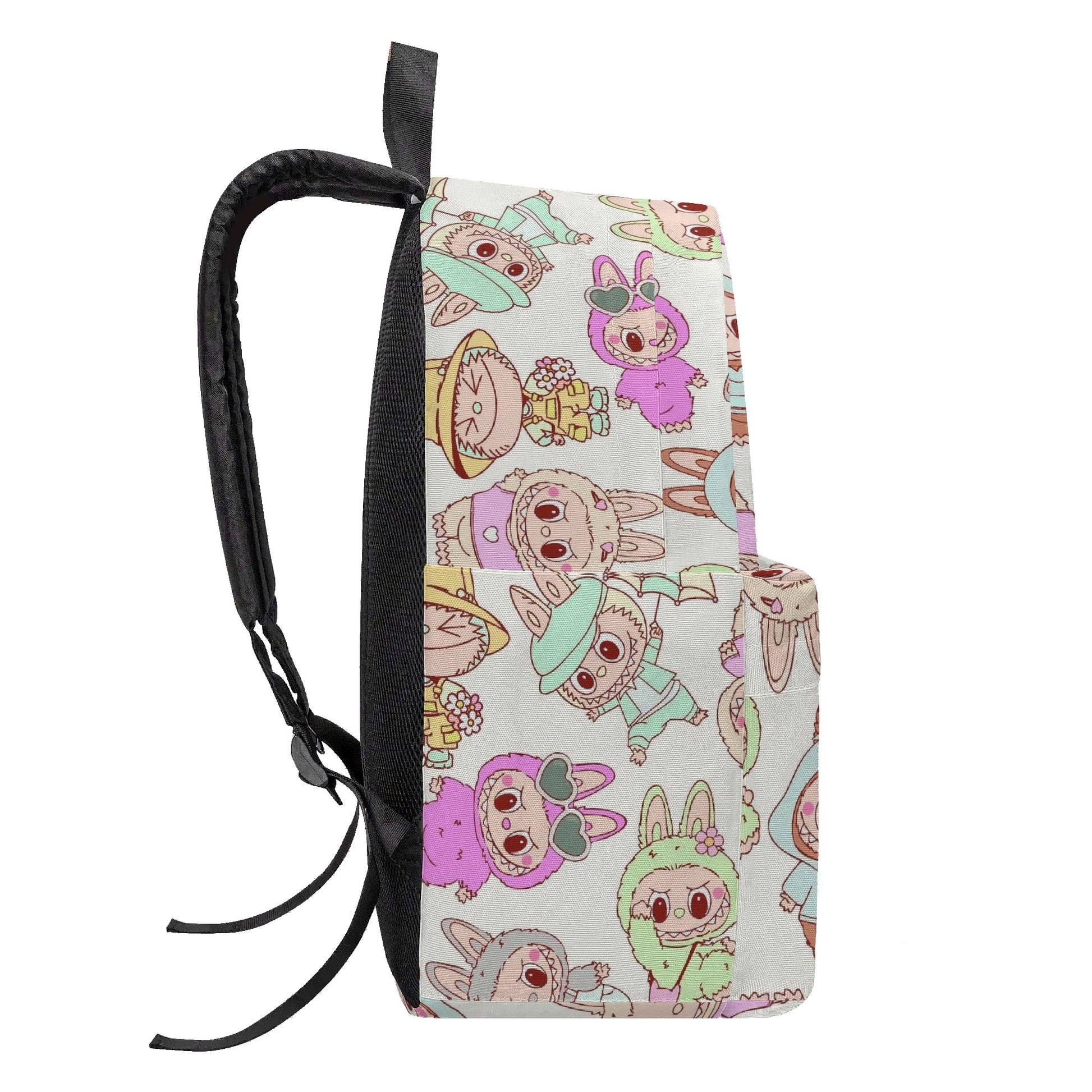 Sweet Labubu Dessert Backpack, Kawaii Peach Cartoon School Bag with Macarons, Candies & Cookies, Cute Food Theme Bookbag for Kids BPGR09