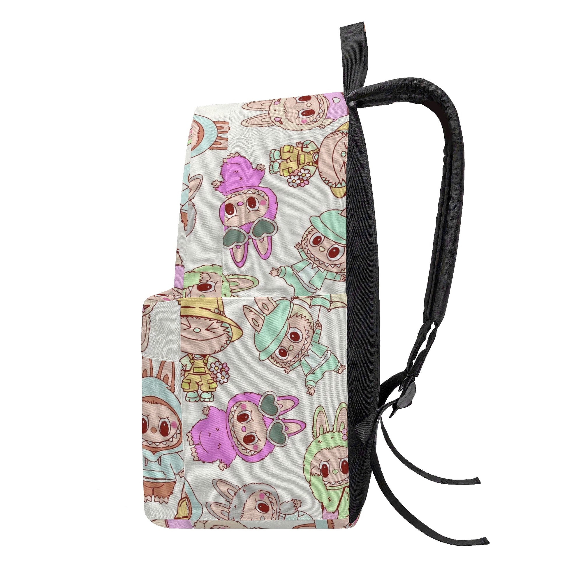 Sweet Labubu Dessert Backpack, Kawaii Peach Cartoon School Bag with Macarons, Candies & Cookies, Cute Food Theme Bookbag for Kids BPGR09