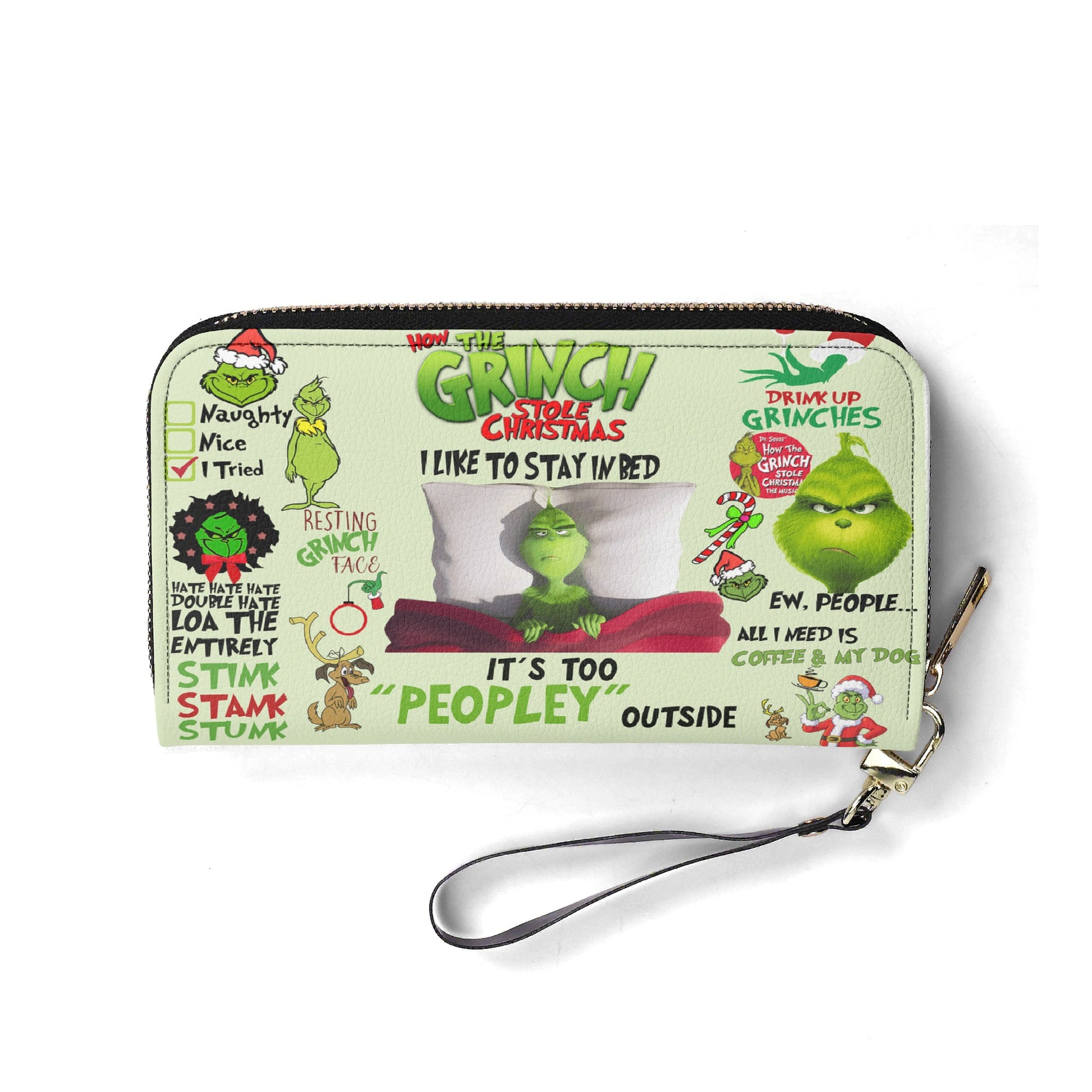 How The Grinch Stole Christmas HandBag, Funny Quote Purse, Grinchmas Leather Bag, Holiday Gift, Cozy Winter Bag