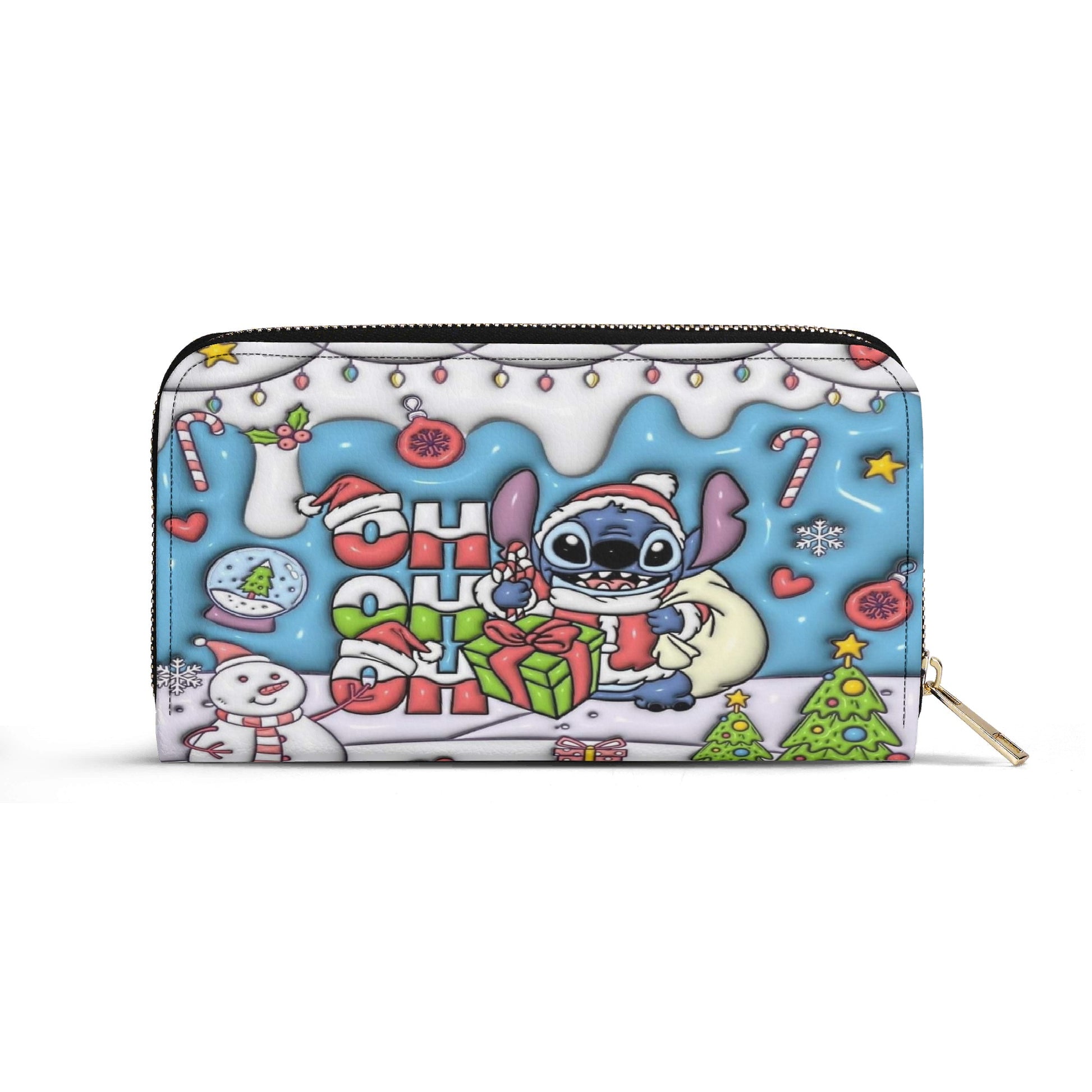 Ho Ho Ho Stitch Christmas Bag, Funny Holiday Santa Purse with Cartoon Print, Christmas Gift Tote for Women
