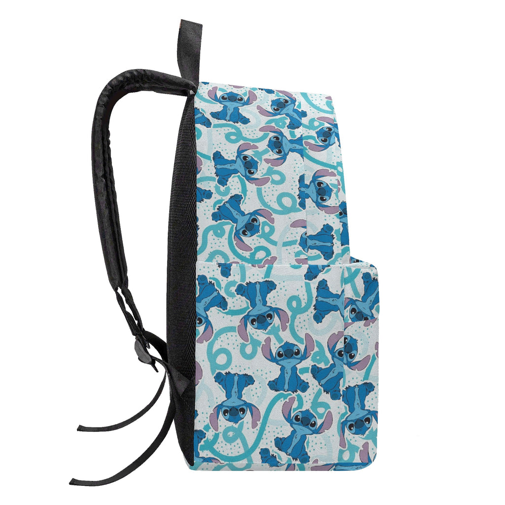 Stitch Backpack, Fun Blue Cartoon Print School Bag, Cute Character Travel Backpack for Kids and Teens BPGR32