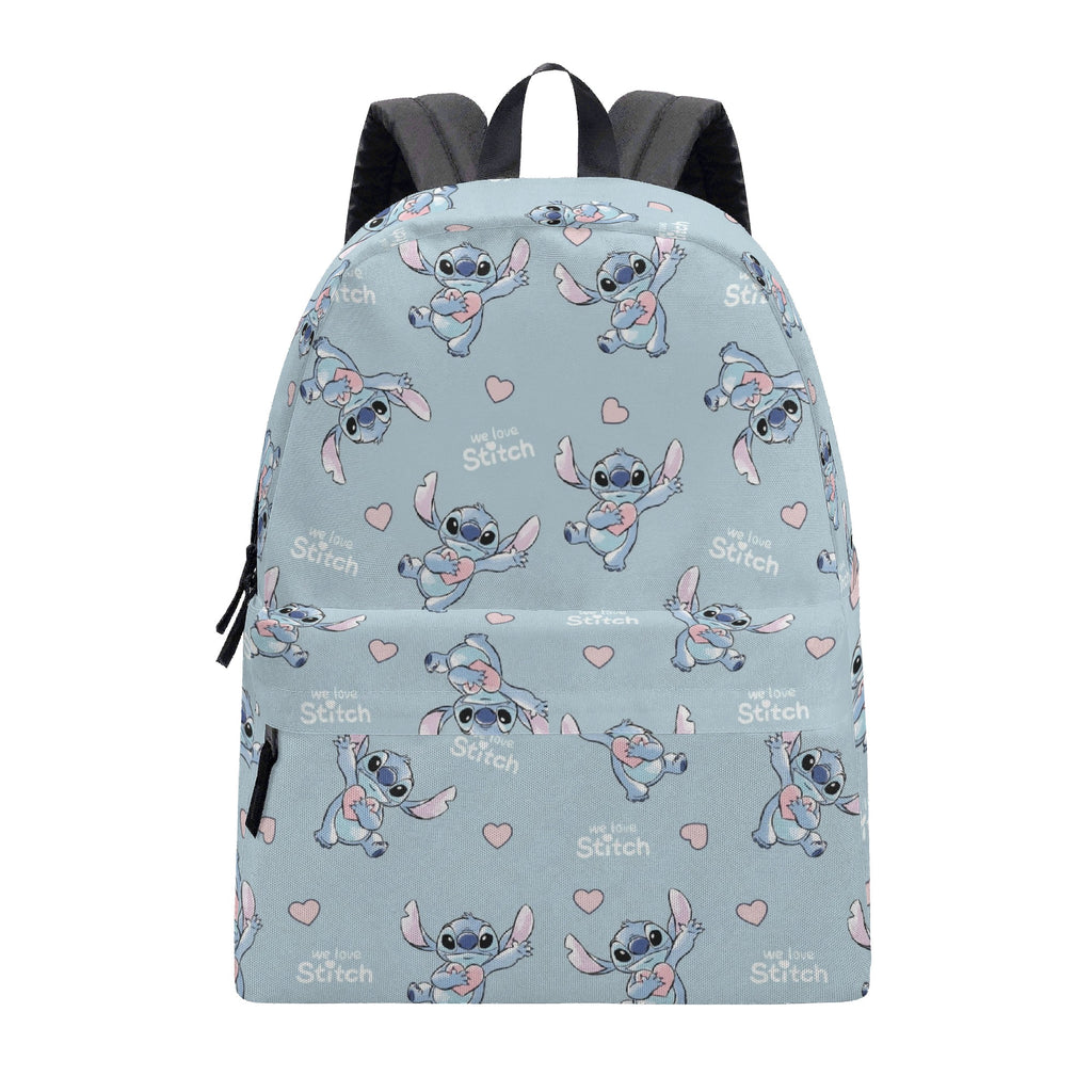 Stitch Love Backpack, Cute Heart Print Cartoon School Bag, Valentine Gift Bag BPGR13