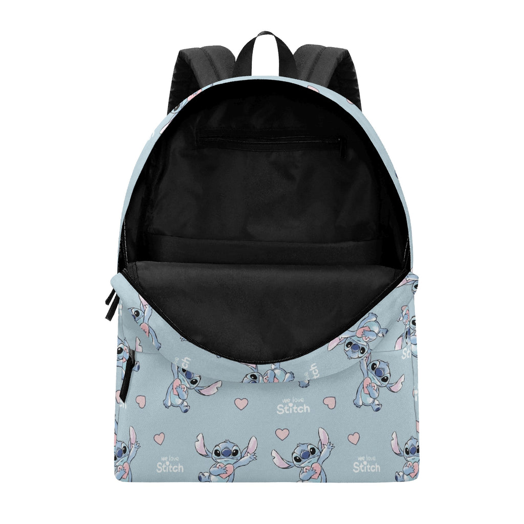 Stitch Love Backpack, Cute Heart Print Cartoon School Bag, Valentine Gift Bag BPGR13