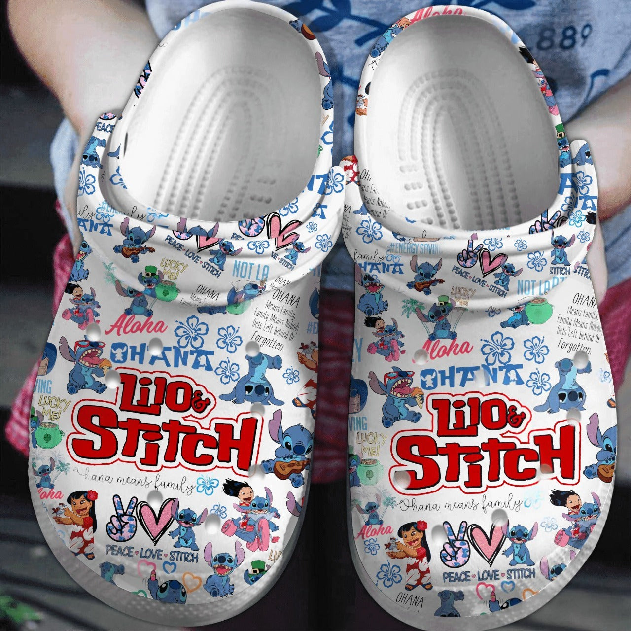 Peace Love Stitch Cartoon Clogs Shoes, Lilo and Stitch Shoes, Funny Slippers, Clogs and Mules, Custom Summer Shoes