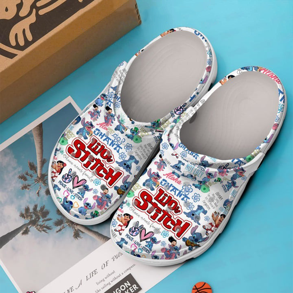 Peace Love Stitch Cartoon Clogs Shoes, Lilo and Stitch Shoes, Funny Slippers, Clogs and Mules, Custom Summer Shoes