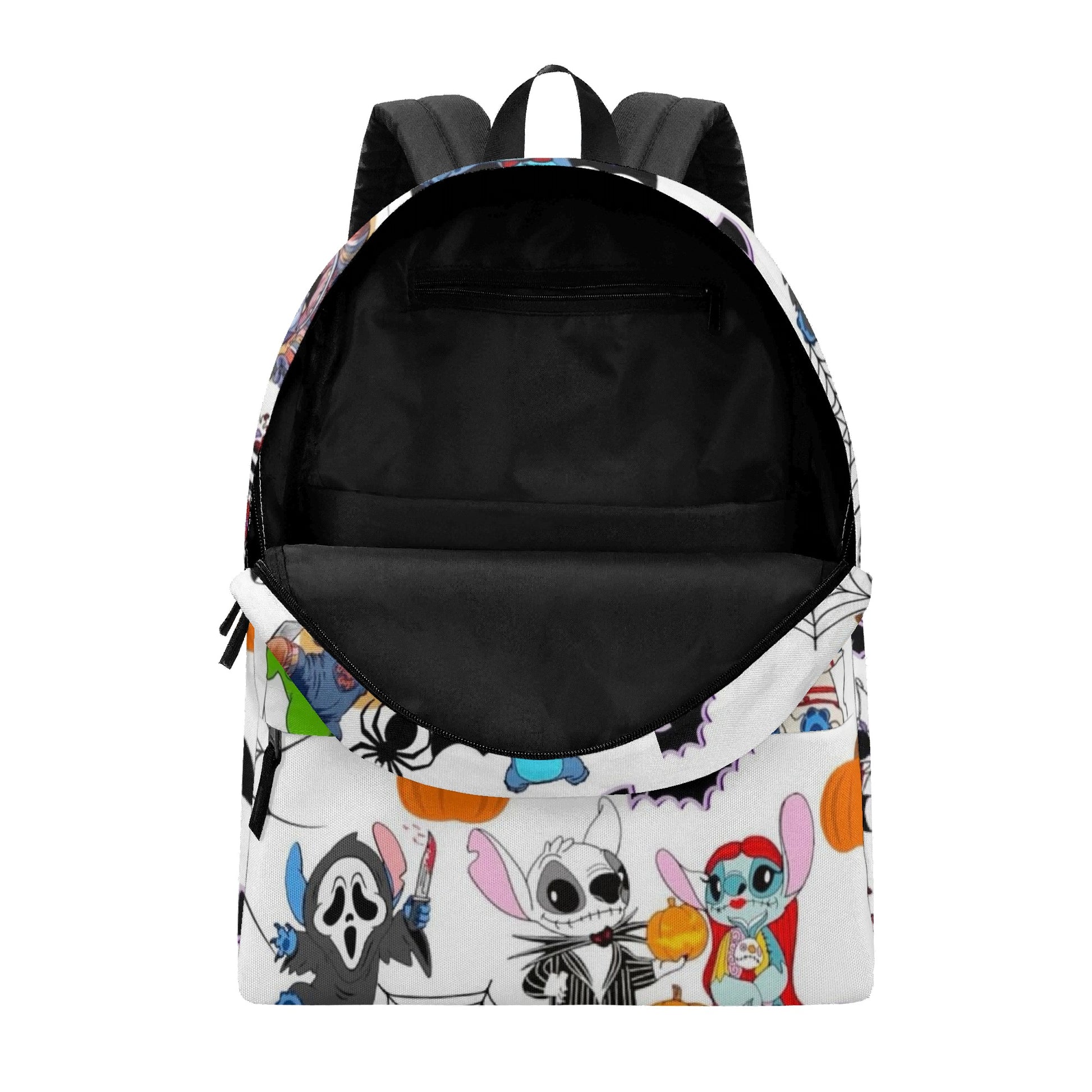 Stitch Halloween Backpack, Spooky Cartoon Print School Bag, Trick or Treat Travel Backpack BPGR14