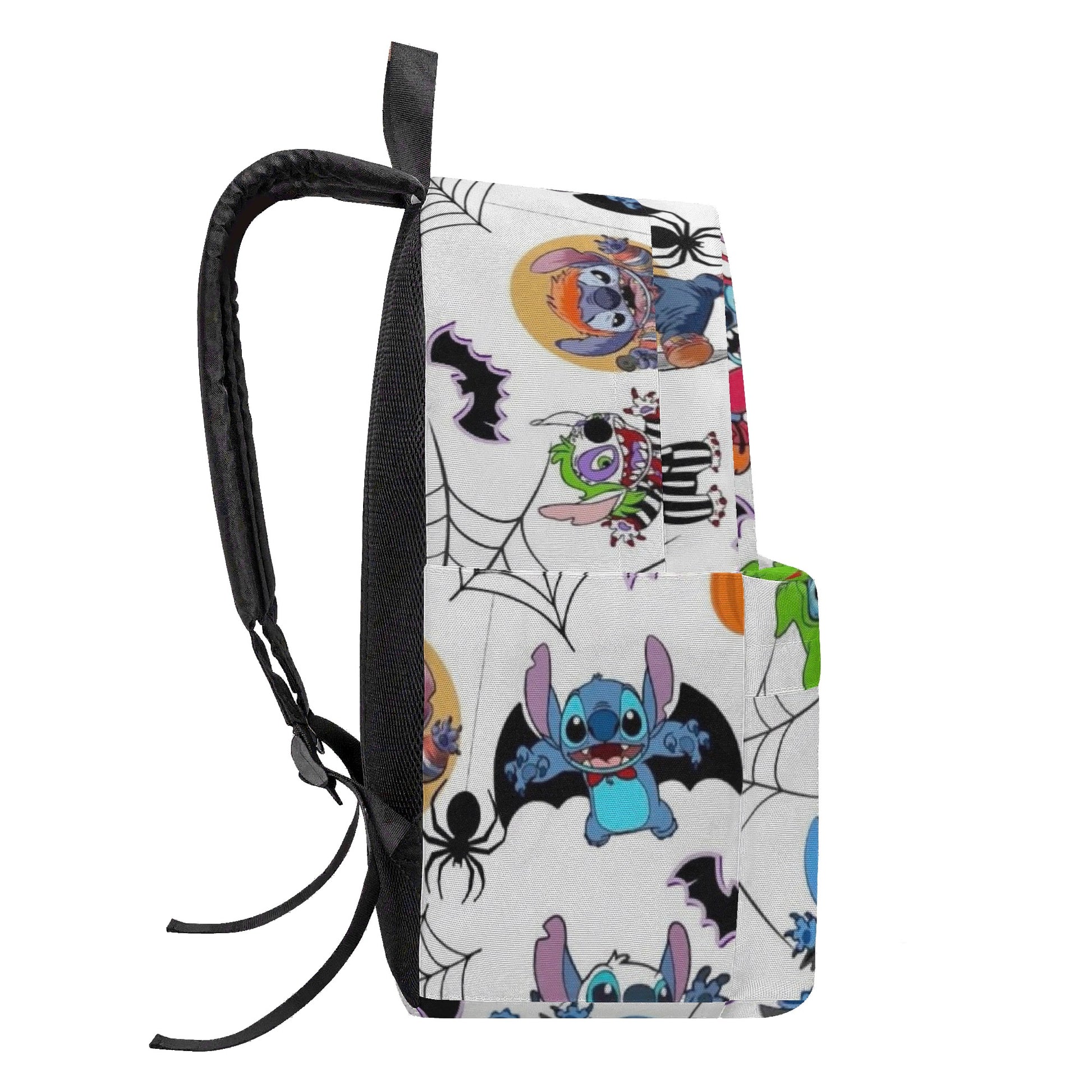 Stitch Halloween Backpack, Spooky Cartoon Print School Bag, Trick or Treat Travel Backpack BPGR14