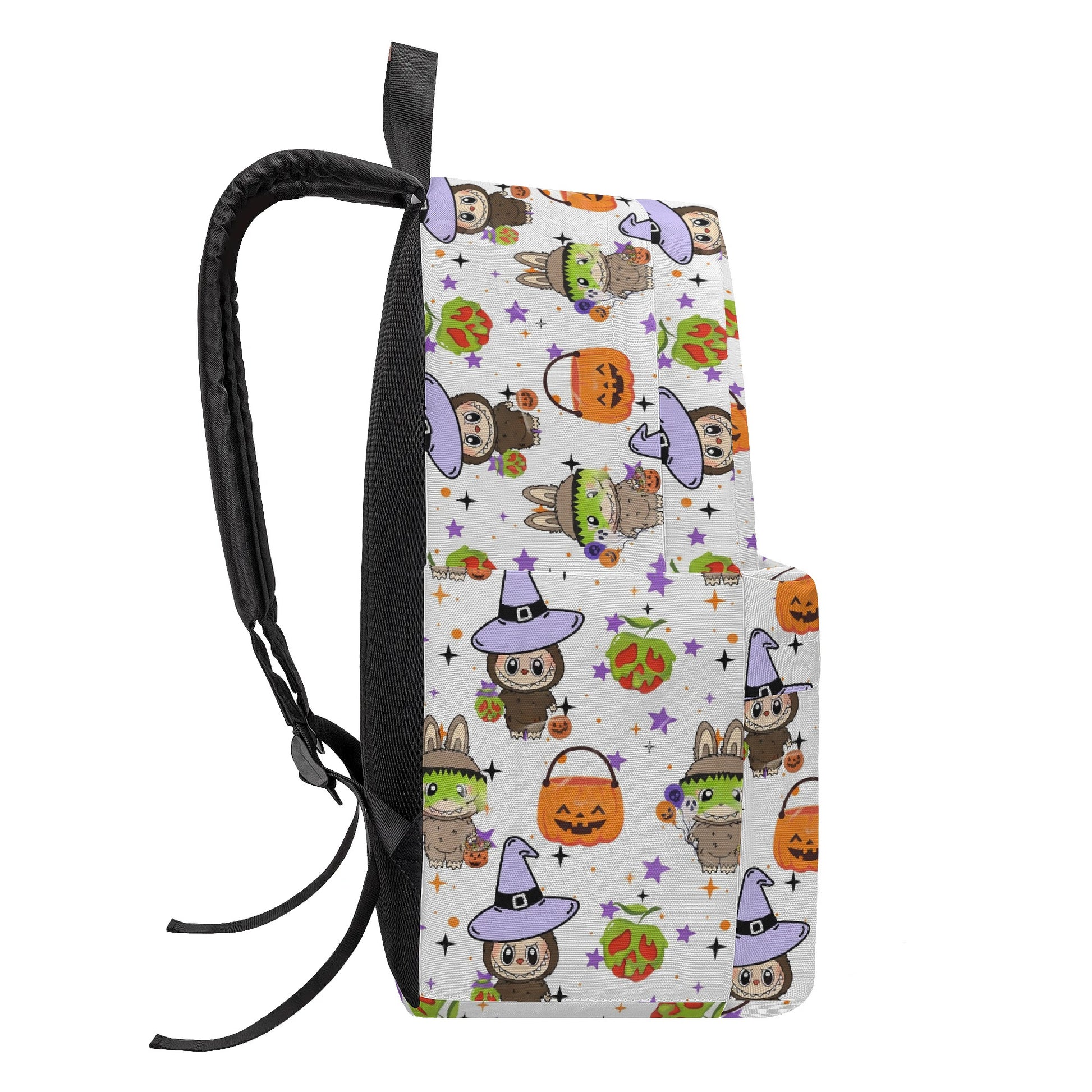 Halloween Labubu Backpack, Cute Witch & Pumpkin Cartoon School Bag, Spooky Kawaii Trick or Treat Bookbag for Kids & Fans BPGR05