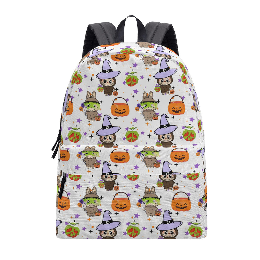 Halloween Labubu Backpack, Cute Witch & Pumpkin Cartoon School Bag, Spooky Kawaii Trick or Treat Bookbag for Kids & Fans BPGR05