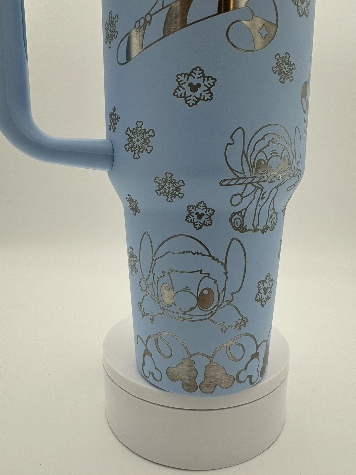 Merry Stitchmas Tumbler with Handle – Disney Stitch Christmas Insulated Travel Mug, Cute Holiday Gift Cup