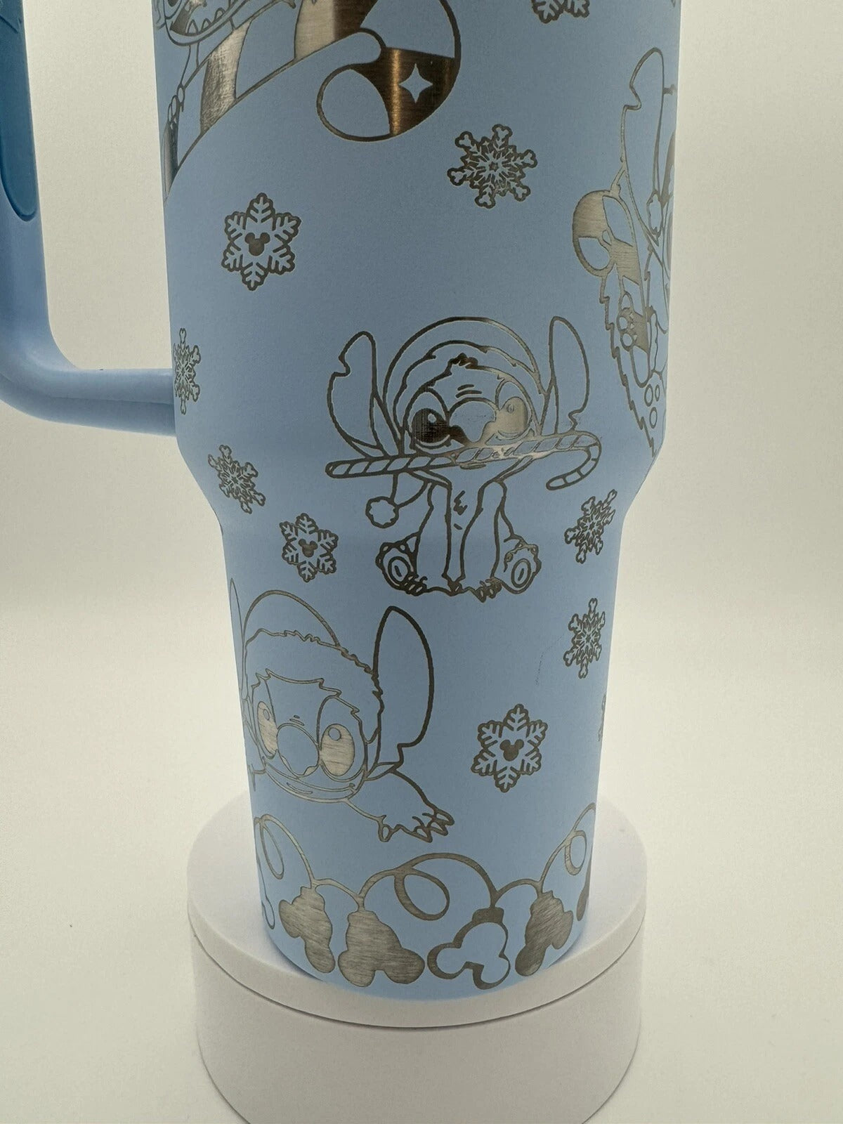 Merry Stitchmas Tumbler with Handle – Disney Stitch Christmas Insulated Travel Mug, Cute Holiday Gift Cup