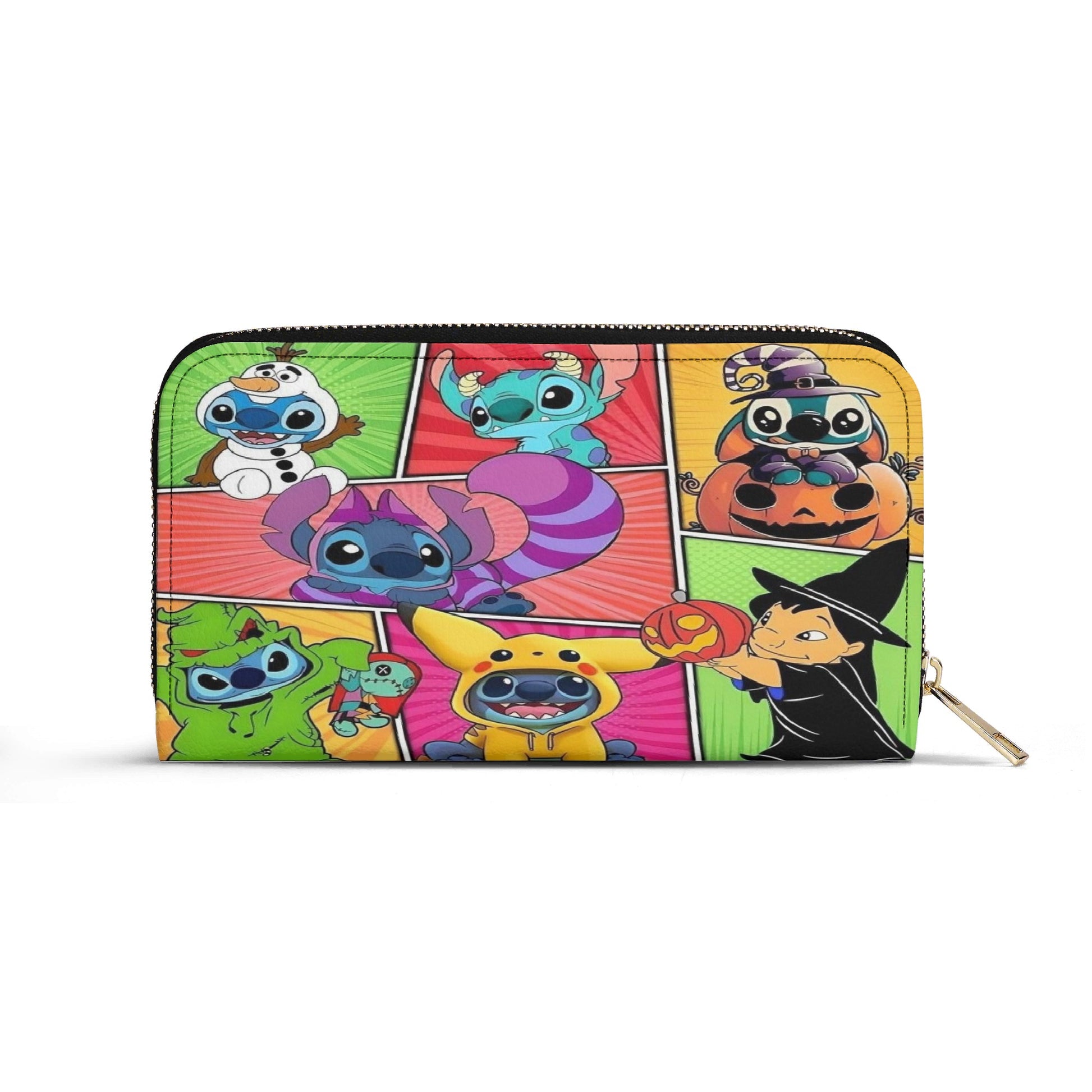 Stitch Halloween Leather Handbag, Colorful Cartoon Cosplay Tote Bag for Women