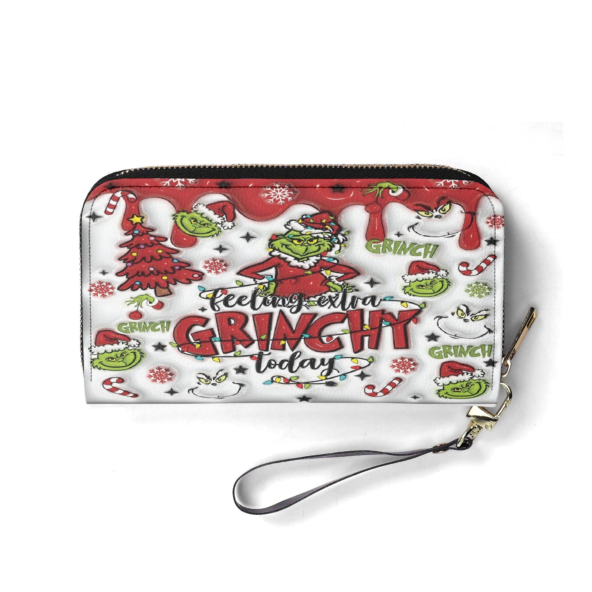 Feeling Extra Grinchy HandBag, Funny Christmas Purse, Festive Holiday Handbag, Santa Grinch Pattern, Winter Gift