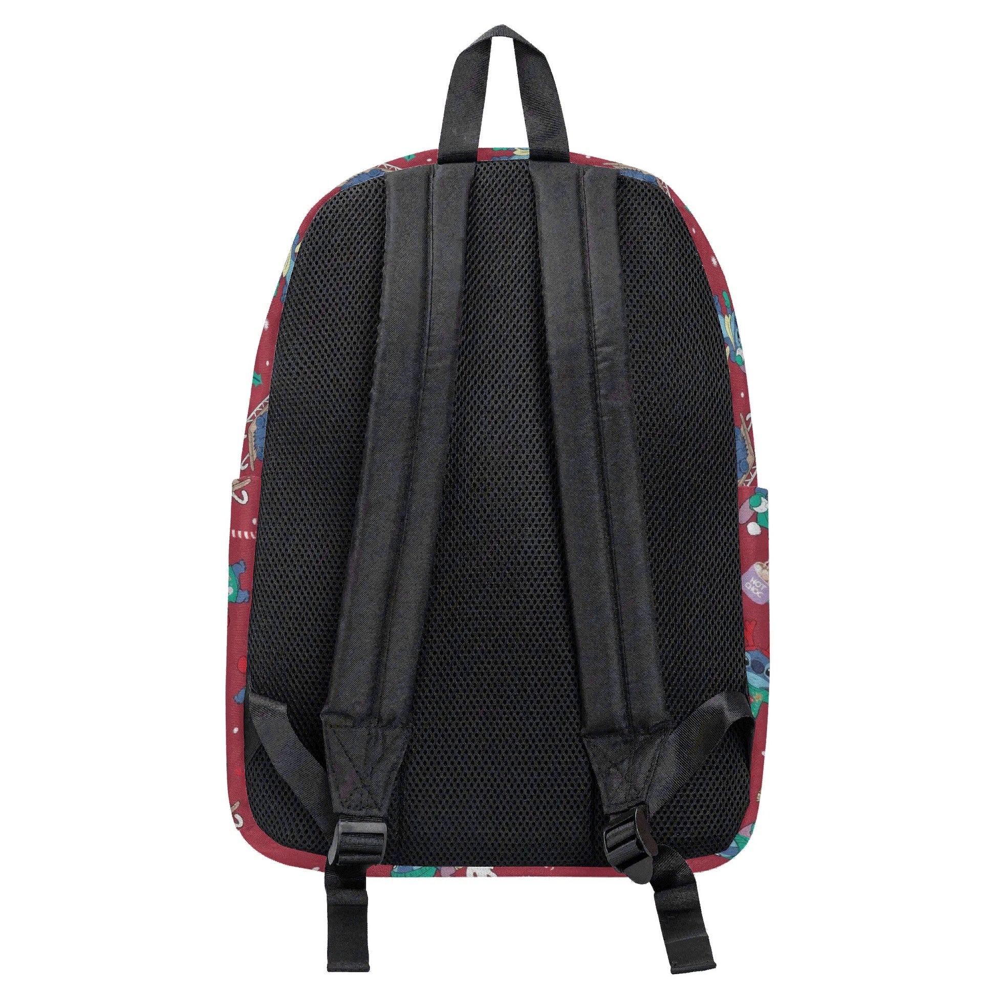 Stitch Christmas Backpack, Holiday Red Print School Bag, Cute Winter Cartoon Travel Backpack BPGR16