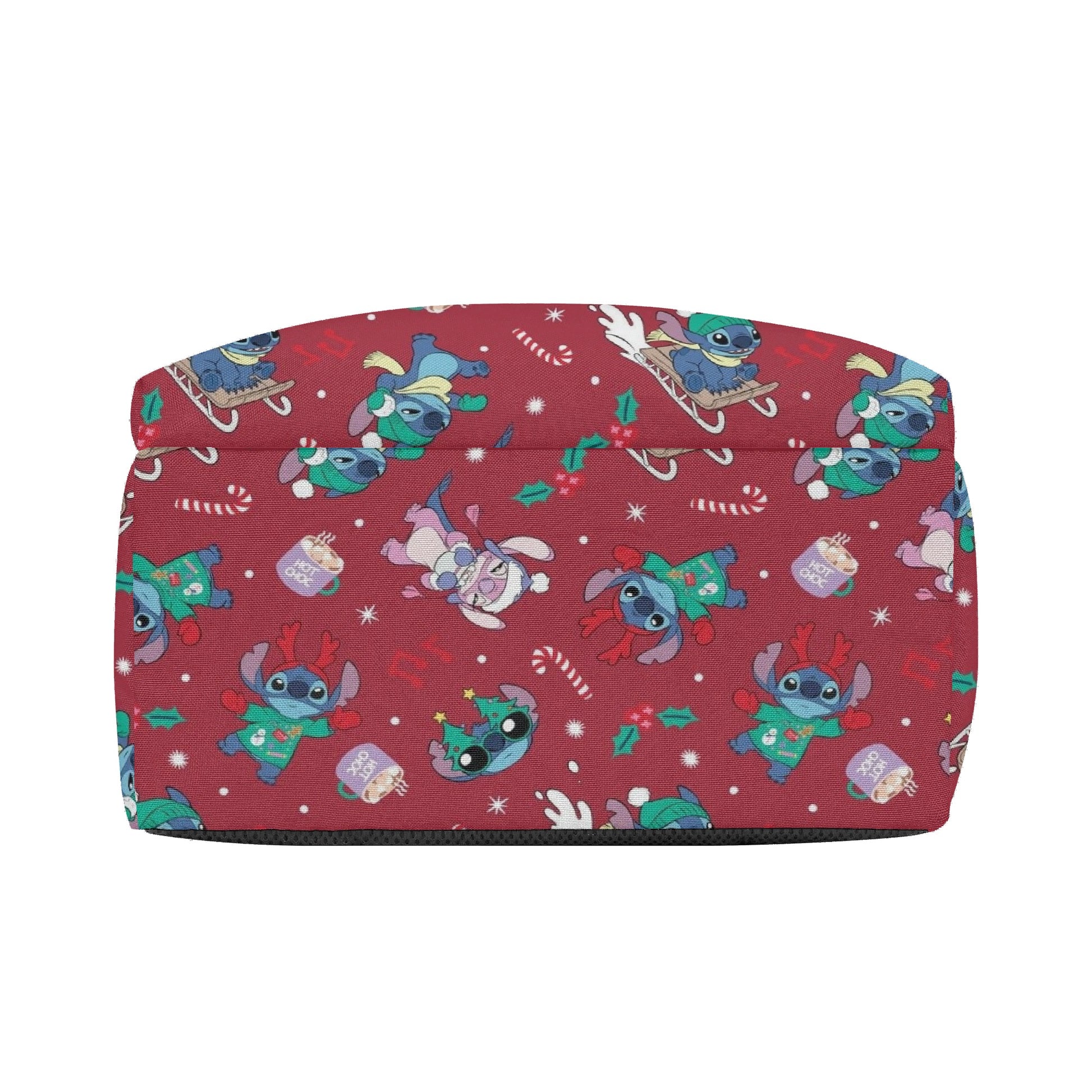Stitch Christmas Backpack, Holiday Red Print School Bag, Cute Winter Cartoon Travel Backpack BPGR16