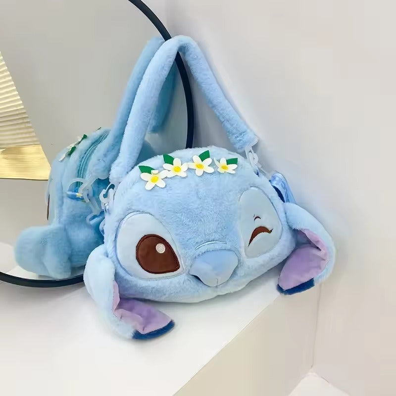 Plush Stitch and Angel Handbag, Adorable Cartoon Shoulder Bag for Girls and Boys