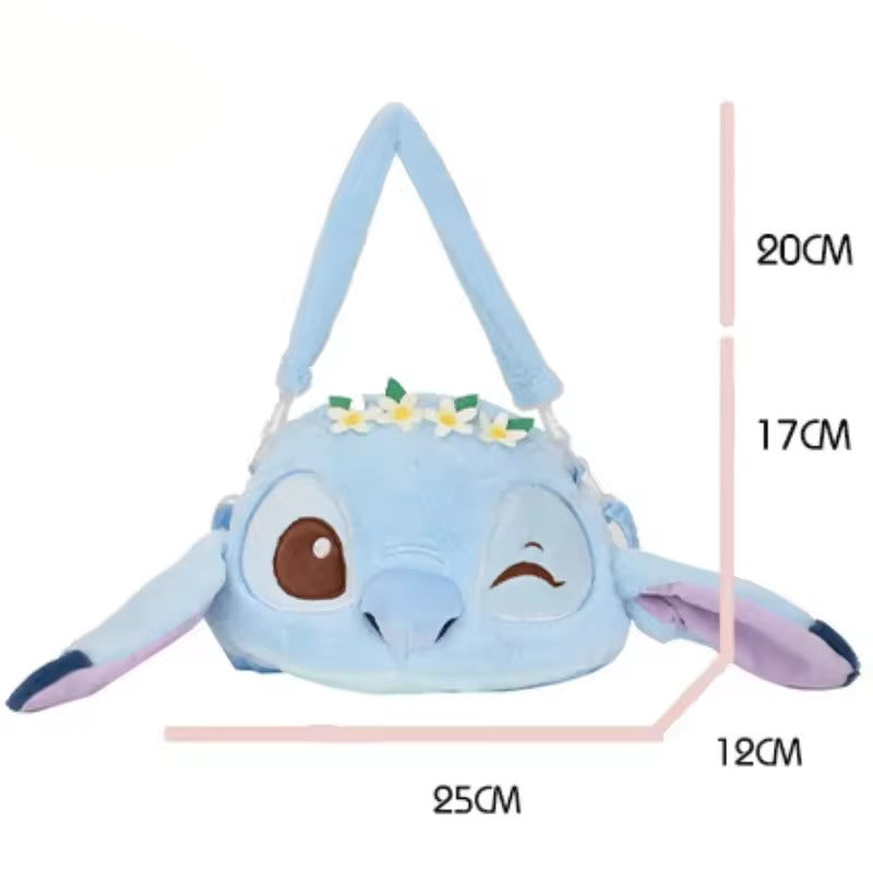 Plush Stitch and Angel Handbag, Adorable Cartoon Shoulder Bag for Girls and Boys