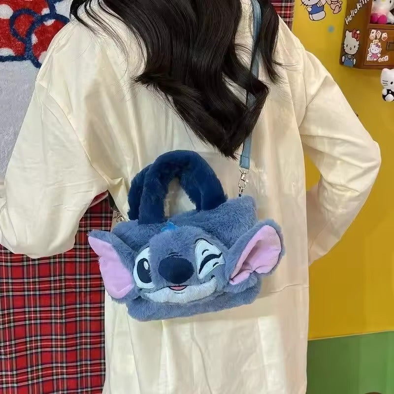 Cartoon Stitch Plush Doll Bag, Cute Anime Character Handbag Gift for Women and Girls